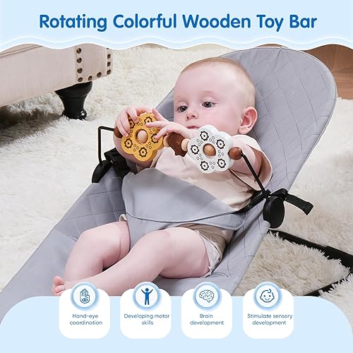 Miniatura 4 de Barra de juguete compatible con Baby Bjorn Bouncer Toy Bar para Baby Bouncer, accesorio de madera duradera para bebés, juguetes sensoriales