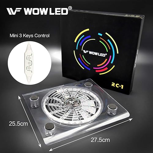 Miniatura 3 de WFPOWER USB RGB LED Cooler Cooling Fan Stand, Multi-Color LED Light Cooler Pad Stand Accessories Compatible with PS4, PS4 Pro, PS4 Slim, Xbox One X,