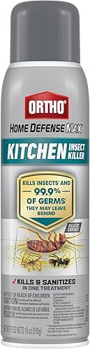 Ortho Home Defense Max Kitchen Insect Killer controla y desinfecta en un solo tratamiento, uso en interiores, funciona en contacto, 18 onzas
