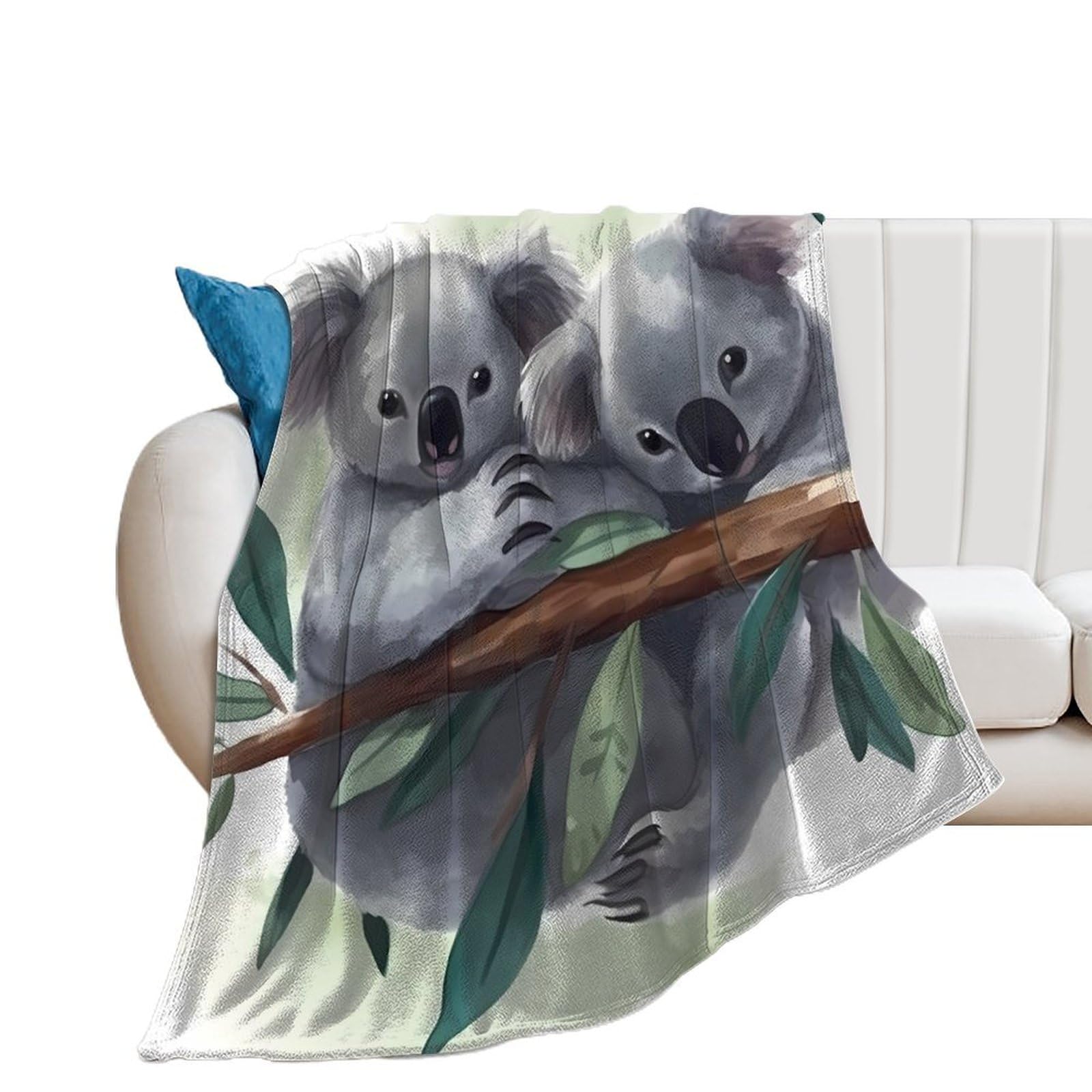 Couverture douce flanelle koala, le cadeau idéal pour décorer lit et canapé