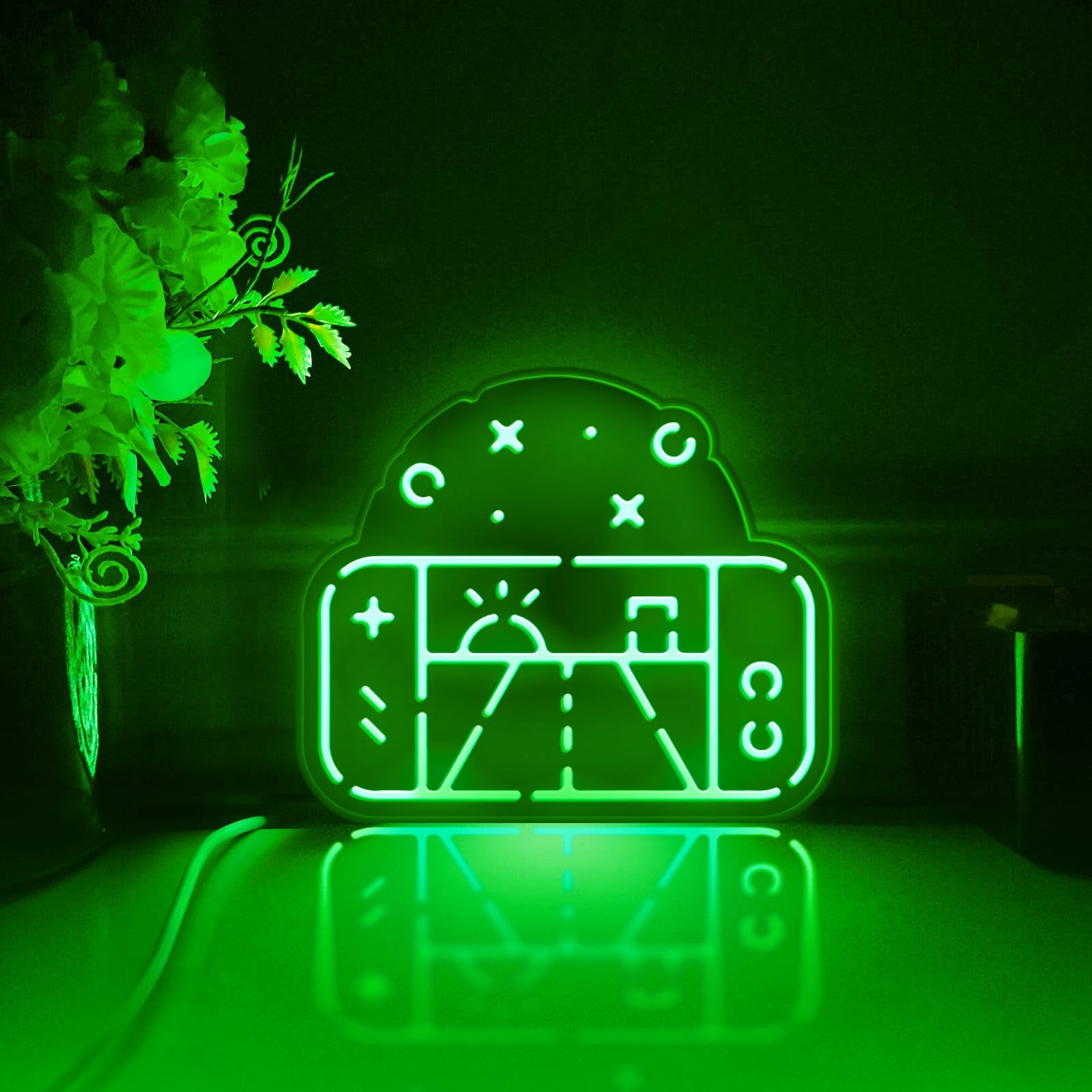 Przenośna konsola do gier LED, konsola do gier, dekoracja ścienna, znak świetlny, dekoracja biurka, dekoracja sypialni, prezent dla graczy (światło RGB, średni rozmiar)