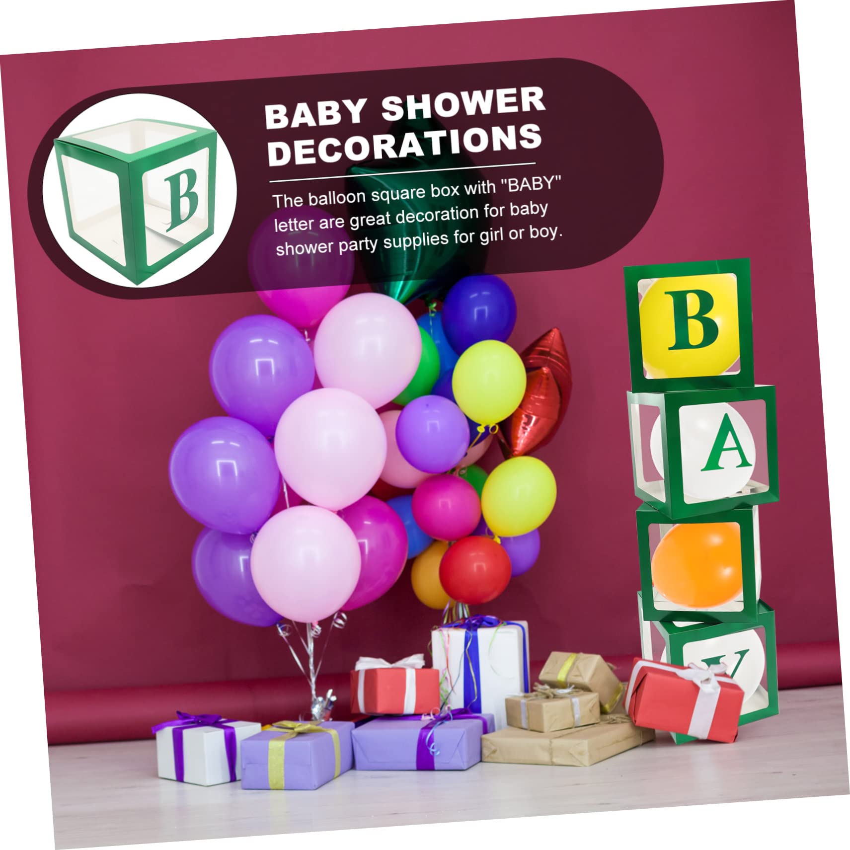 Ciieeo Durchsichtige Geschenkboxen für Babyparty mit Babyboxen aus Papier Wiederverwendbar und Einfache Installation für Shower und Gender Reveal Dekoration