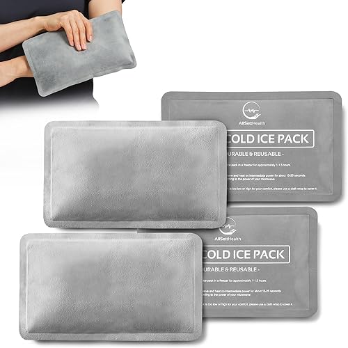 Paquete de 4 bolsas de hielo reutilizables para lesiones, bolsa de hielo suave con tela de vellón suave de terciopelo, juego de hielo flexible de