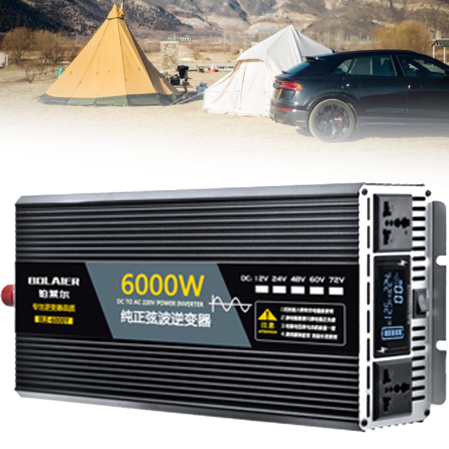 2500 W 4000 W 5000 W 6000 W 8000 W 10000 W 12000 W Czysta sinusoida Falownik mocy, DC 12 V 24 V 48 V 60 V 72 V do AC 110 V 220 V Automatyczny konwerter napięcia,6000W-60V
