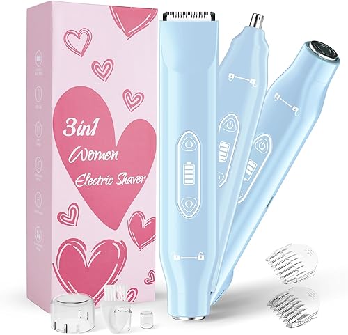 Miniatura 9 de Cortadora de vello corporal para hombres, maquinilla de afeitar eléctrica 3 en 1 con cuchillas de cerámica, IPX7 impermeable, recargable por USB,