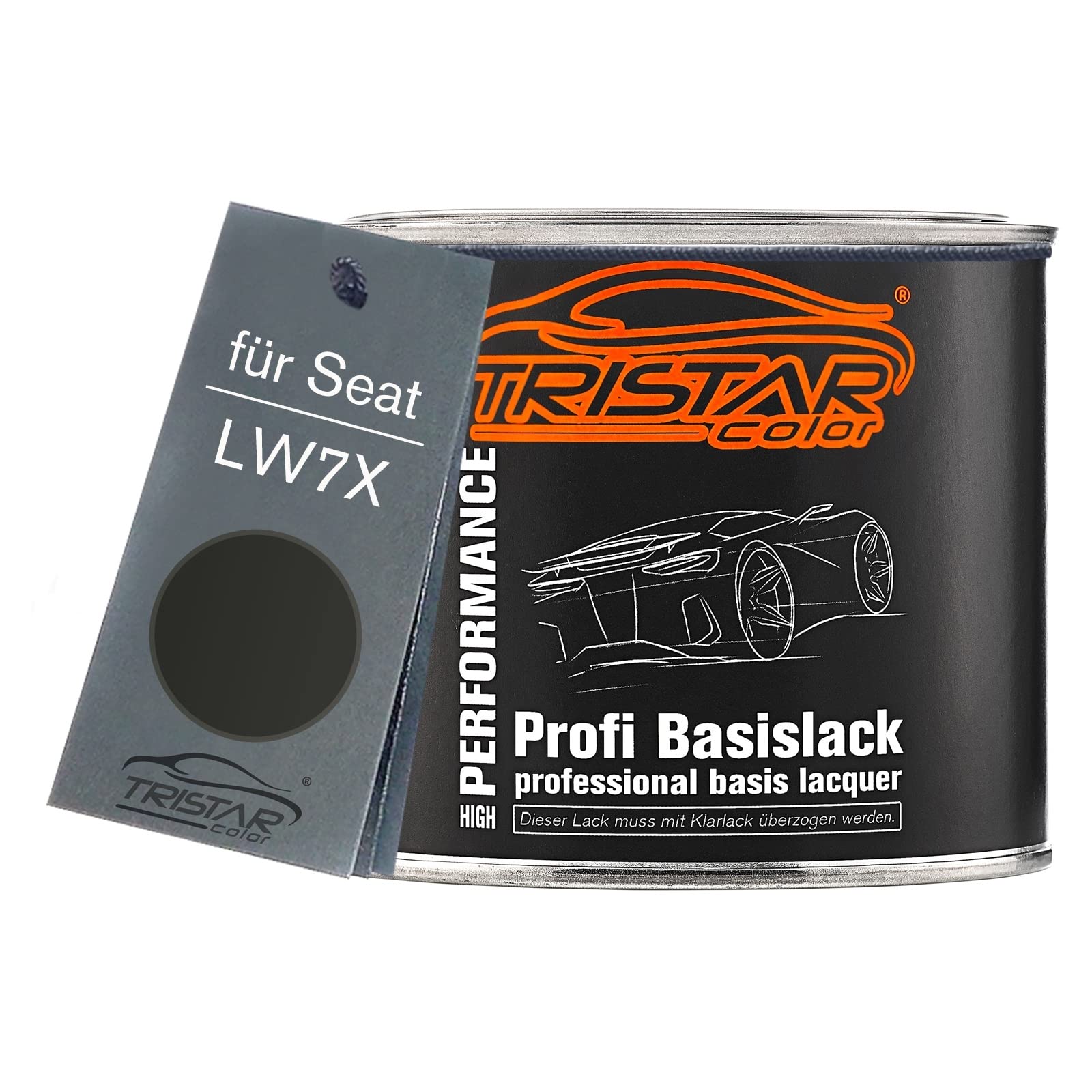 TRISTARcolor Vernice per auto Barattolo pronto all’uso per Seat LW7X Gris Urano Metallic Vernice di base 0,5L