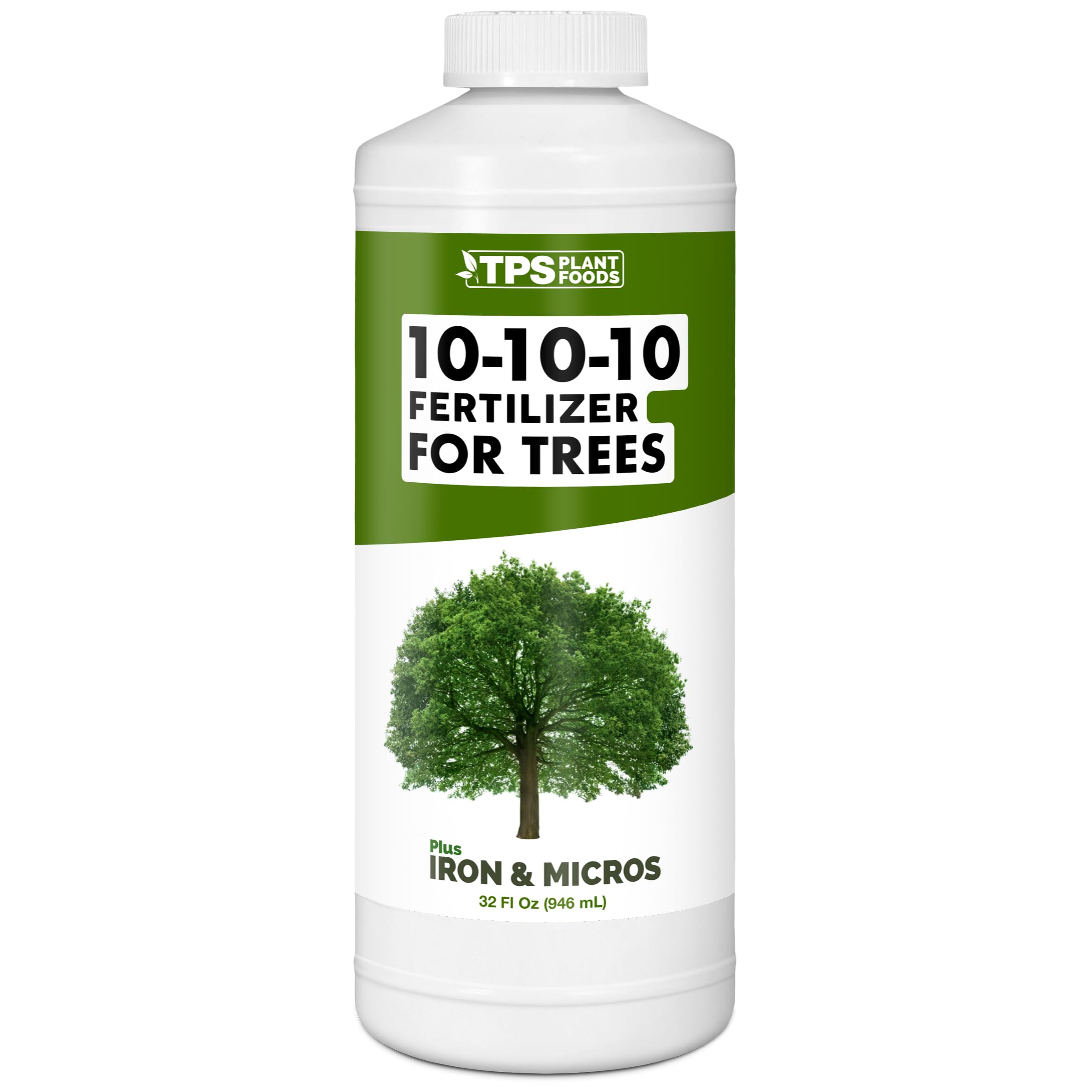 TPS NUTRIENTS Liquid 10-10-10 Fertilizer for Trees and Shrubs, Triple Ten NPK Plus Iron and Micros, Liquid Plant Food, 32 oz (1 Quart)
