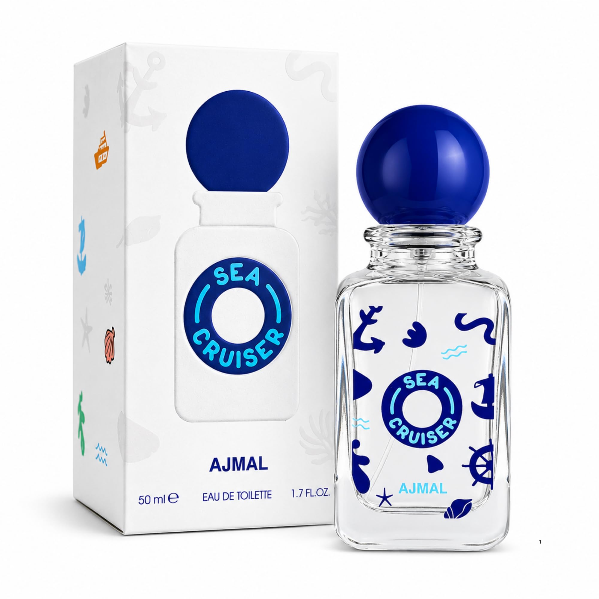 Ajmal SeaCruiser Profumo per ragazzi, 50 ml, fragranza fresca e speziata legnosa con limone e pepe nero, profumo quotidiano per bambini, prodotto a Dubai