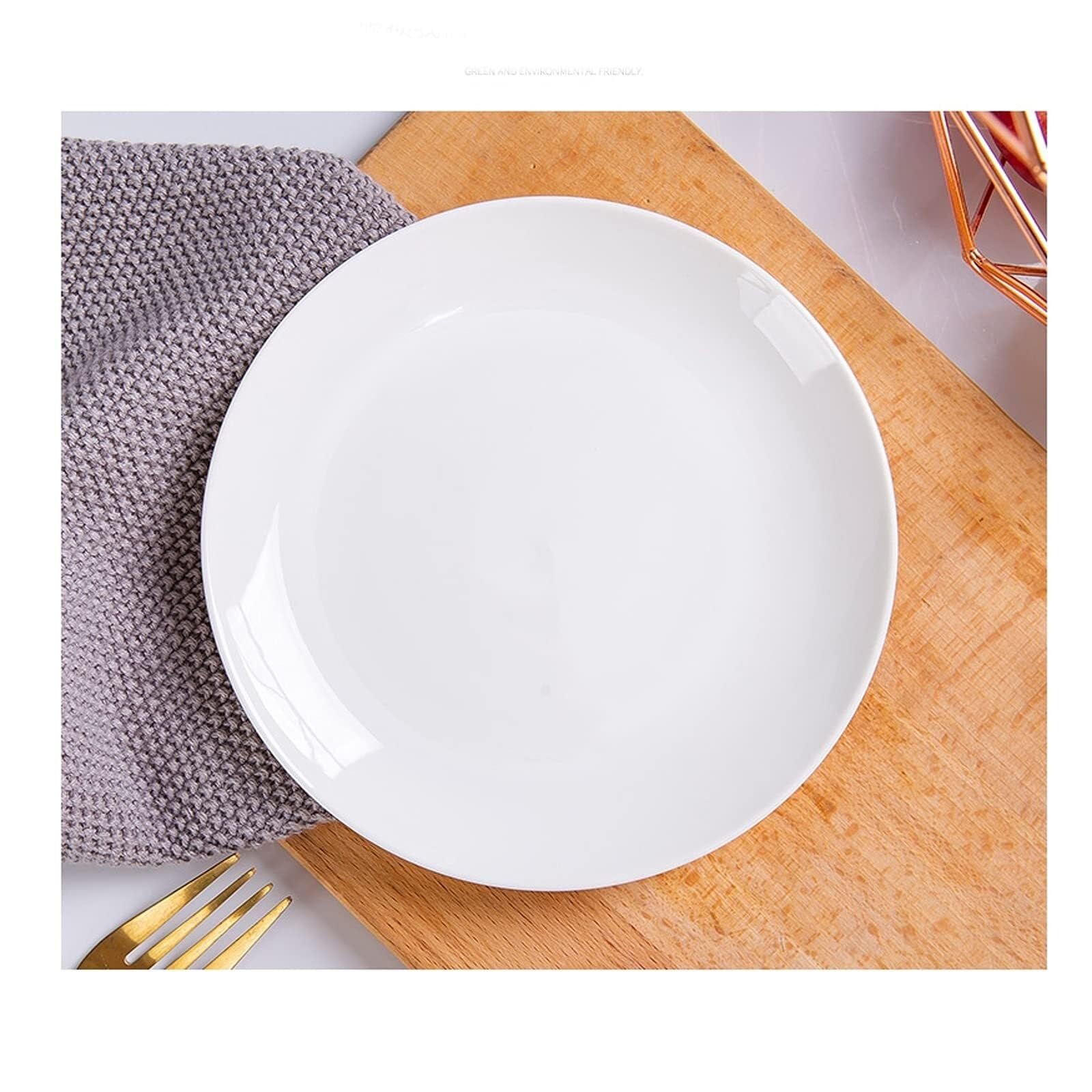 6-Częściowy Zestaw Ceramicznych Talerzy Obiadowych, Eleganckie Białe Talerze Do Steków, Makaronów, Sałatek I Przekąsek – Idealne Do Użytku Rodzinnego, Restaurac