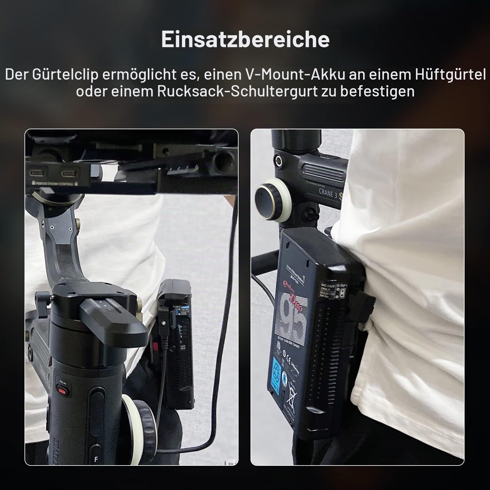 SMALLRIG Mini V Mount Batterieplatte mit Gürtelclip, V Lock Akku Montageplatte für DSLR, Kamera - 2990