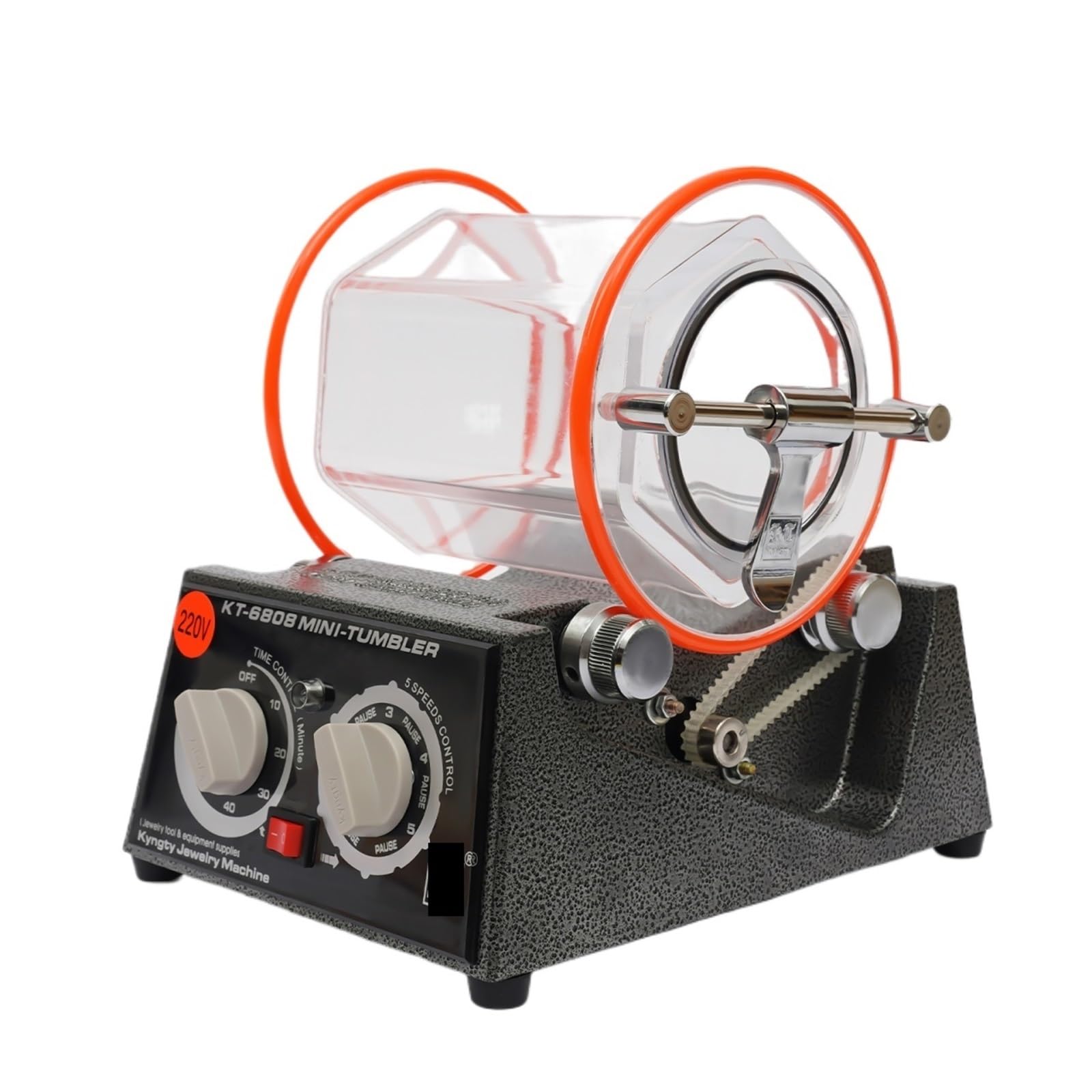 CUDTAPI Jewelry Rotary Tumbler Polisher,Mini Polisher Tumbler Jewelry Polisher Machine With s Barrel And Polishing Bead
