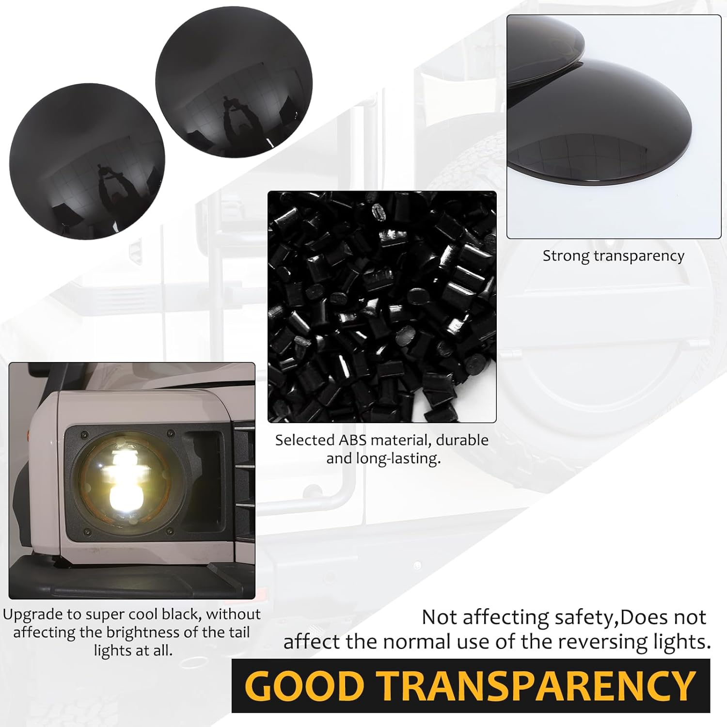 Front Headlight Cover Smoked Compatible with INEOS Grenadier/Quartermaster 2020-2025, Smoked Front Head Light Lamp Guard Covers Trim Decoration Accessories (Headlight Cover)