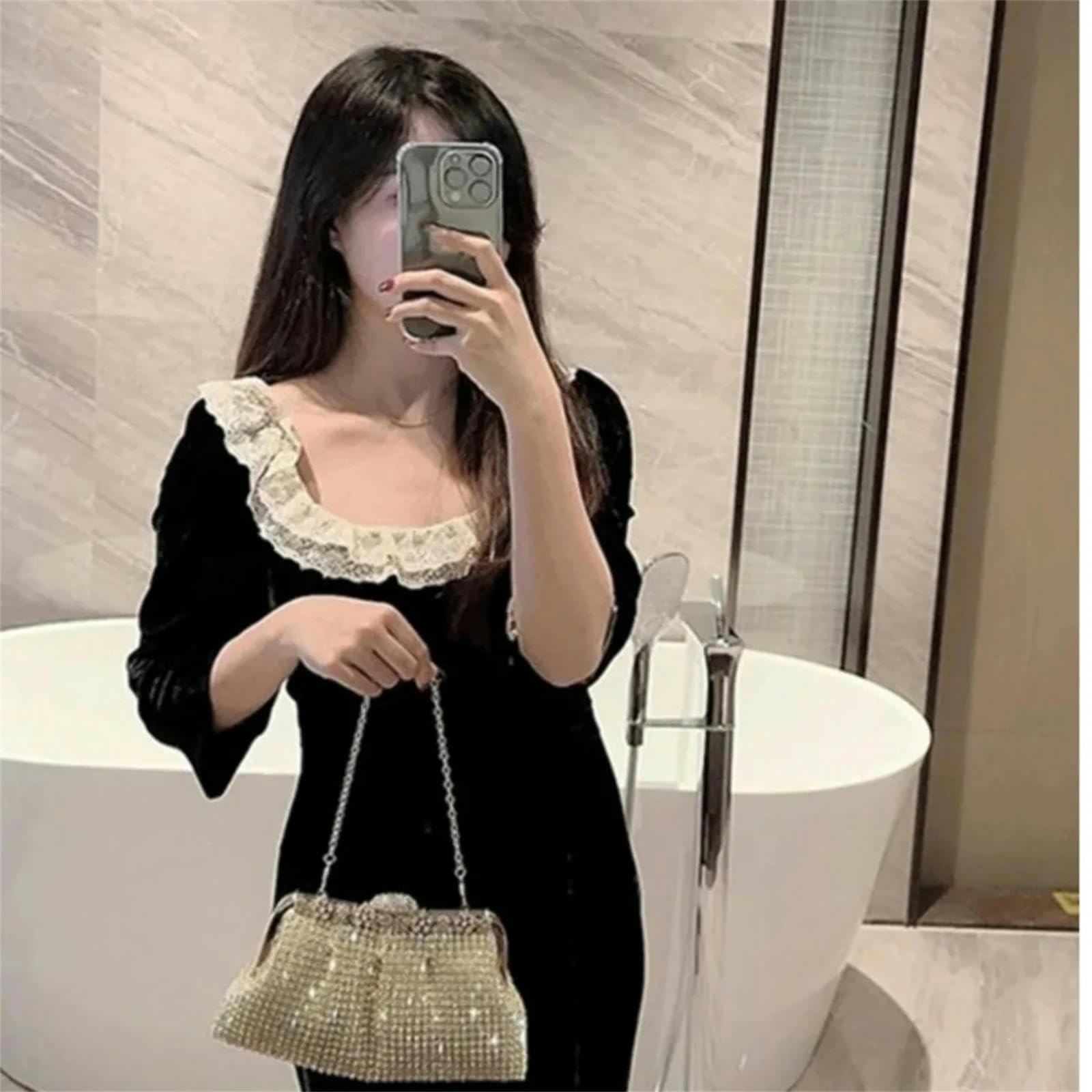 pochette donna da borsa Borsa Della Frizione Da Sera Femminile Catena Staccabile Per La Borsa Da Ballo Della Borsa Da Spicco Della Borsa Da Donna-j-extra Grande