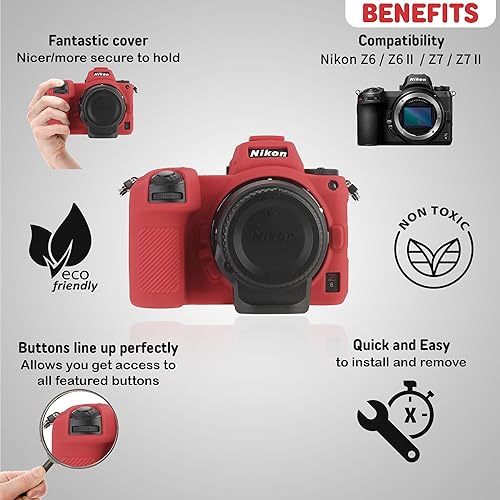 Miniatura 3 de STSEETOP Funda de cámara para Nikon Z6 Z7, funda de goma de silicona profesional para cámara, desmontable, antiarañazos, a prueba de golpes, funda