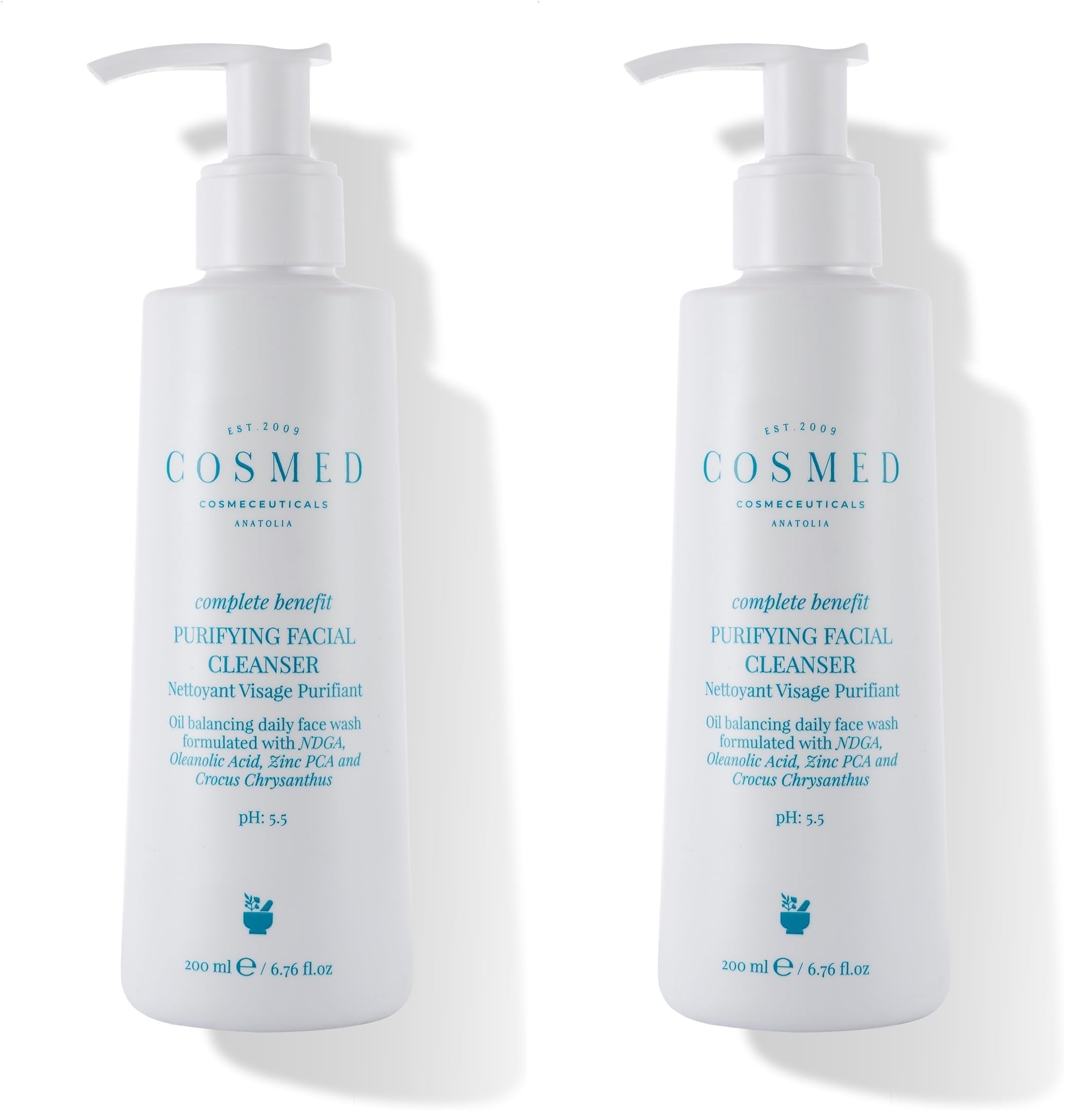 Cosmed Yağlı ve Akne Eğilimli Ciltlere Özel Arındırıcı Yüz Temizleme Jeli ph 5.5 (2 paketi)