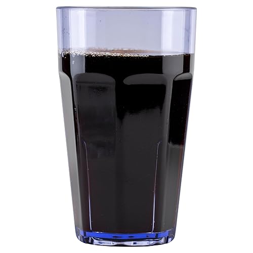 G.E.T. 9920-1-BL - Vaso de plástico facetado inastillable, resistente, 20 onzas, color azul (juego de 12)