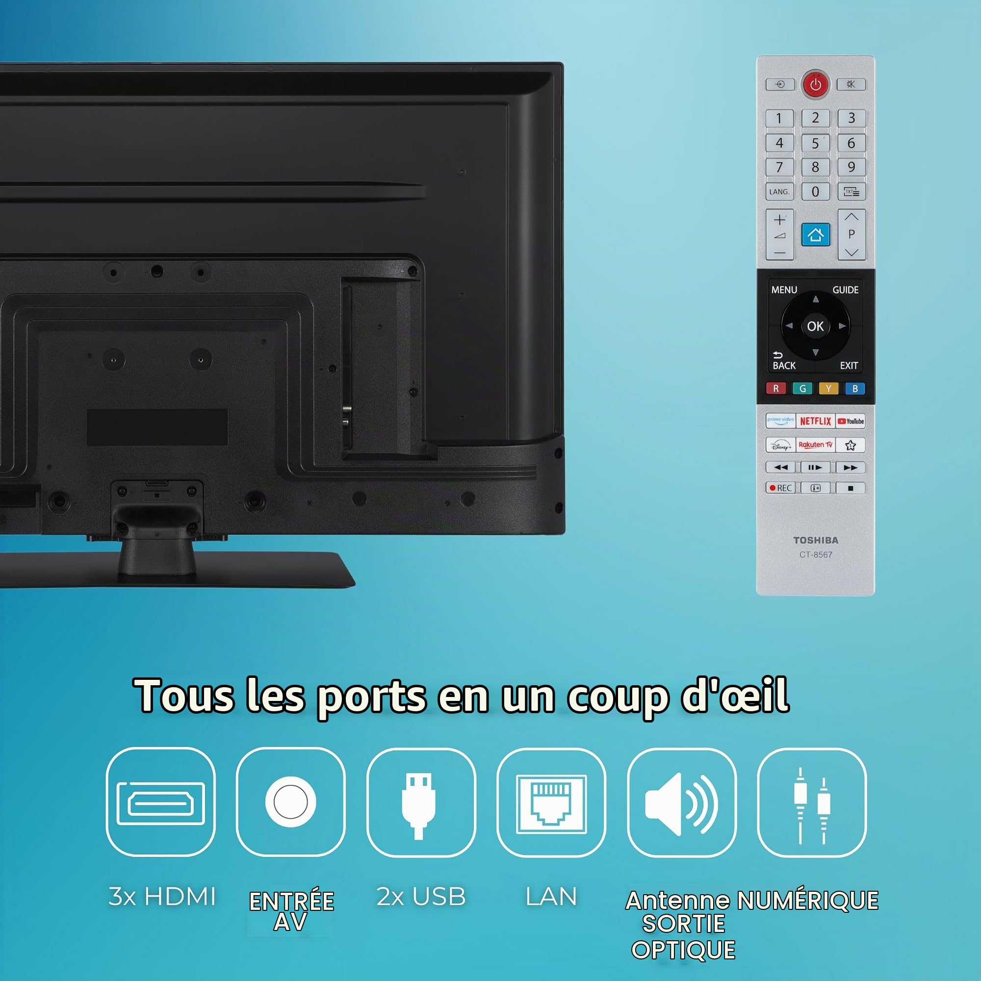 Toshiba Téléviseur LED 50UV3463DA, 127 cm, 4K Ultra HD, VIDAA Smart TV, Dolby Vision HDR, Wi-FI