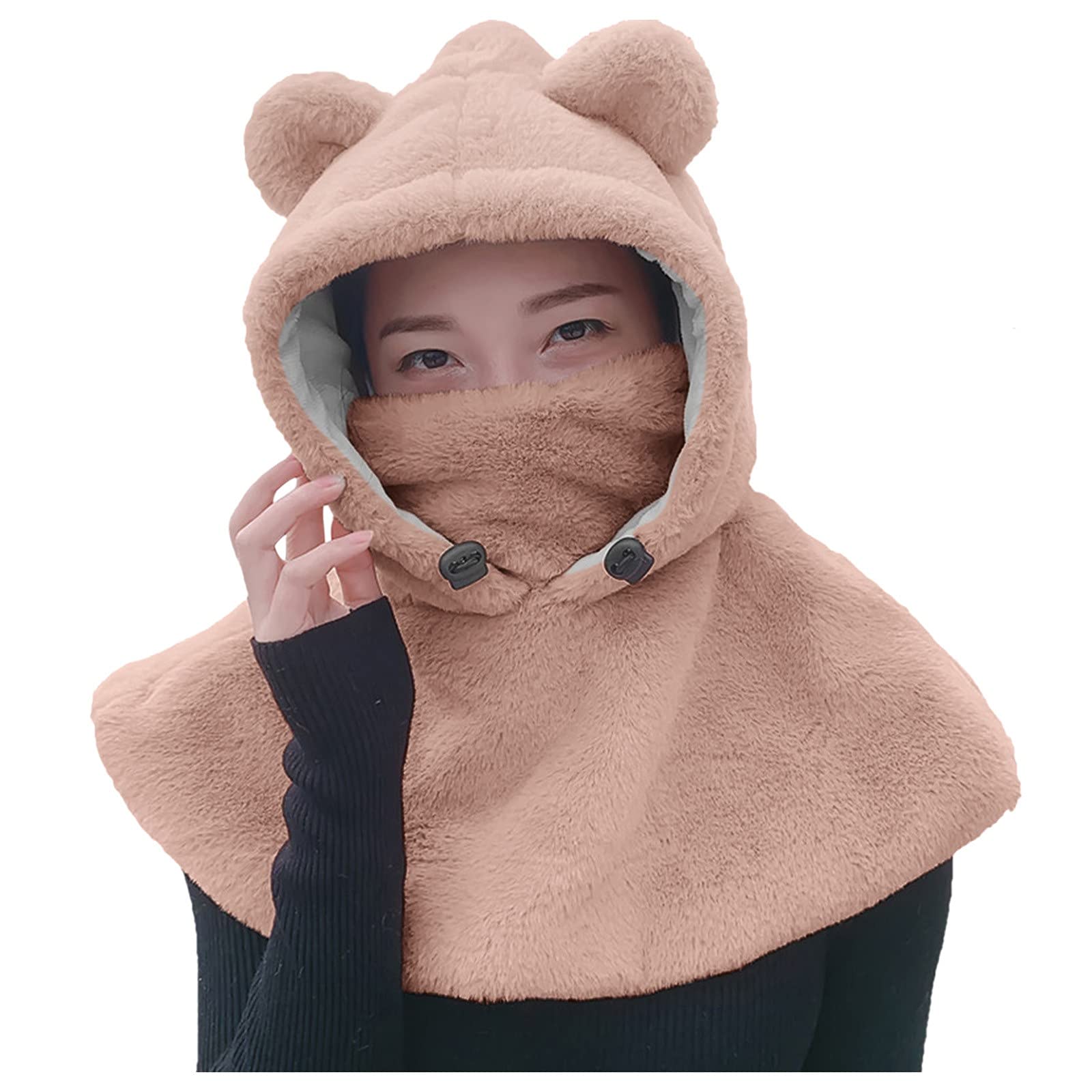 ハンドメイド・くまさんのお顔がフードに♪フワフワ暖かエルゴカバー：緑チェック ハンドメイド・くまさんのお顔がフードに♪フワフワ暖かエルゴカバー