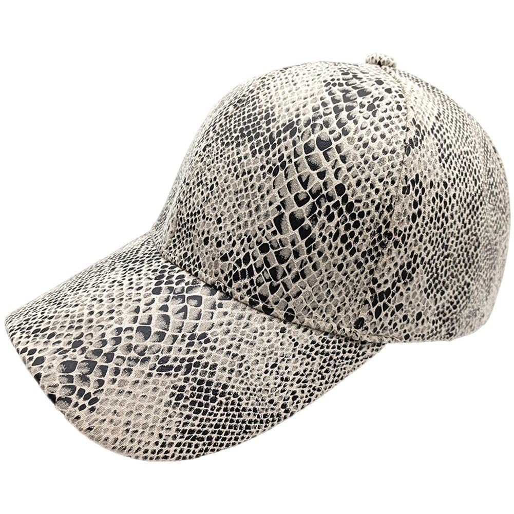 Luxylei Snakeskin Pattern Polyester Baseball Cap Unisex Casual -hat Adjustable Snapback for Women Men Street Casual Sunscreen Caps