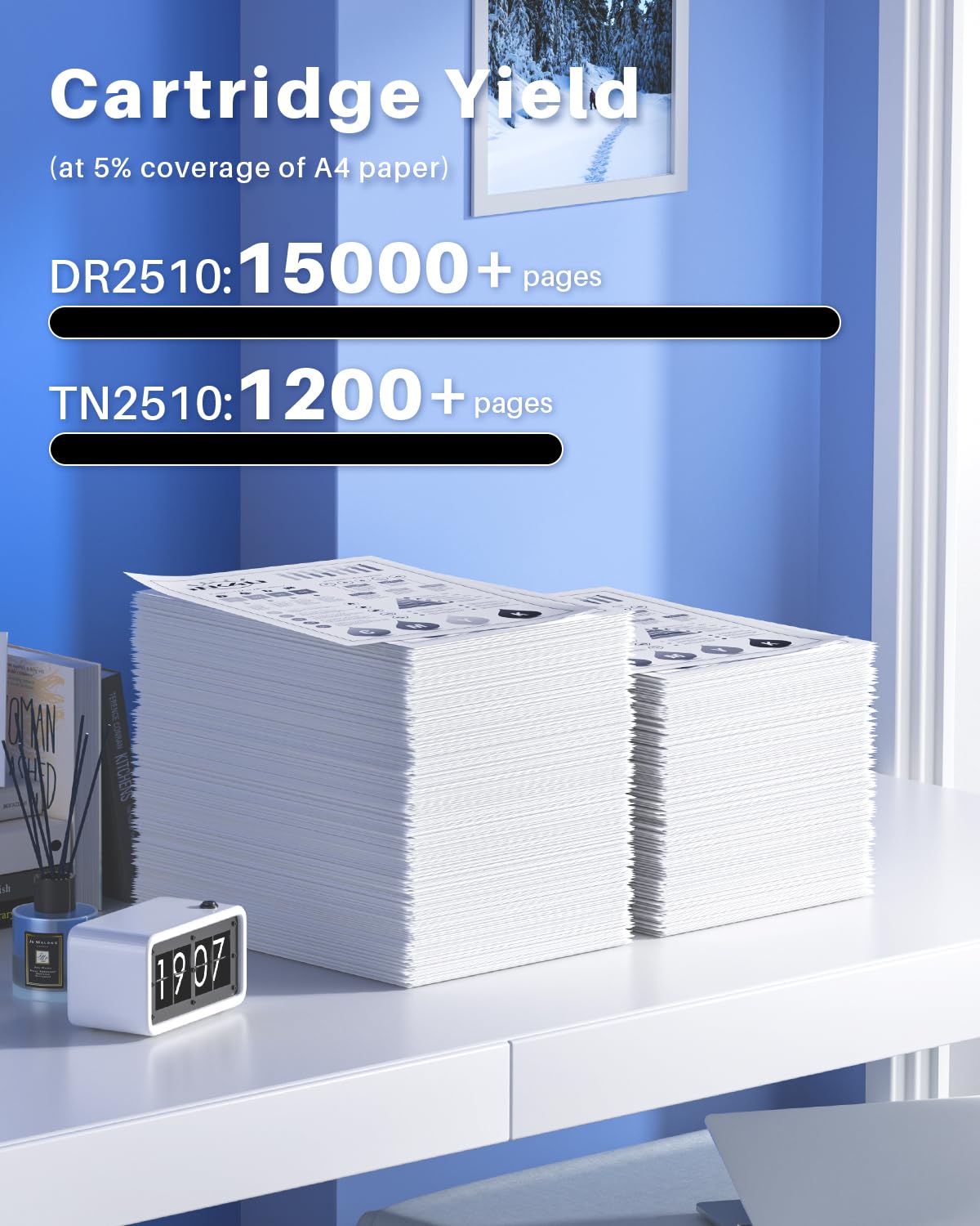 TN2510 Tóner + DR2510 Tambor Compatible para Brother TN-2510 TN2510XL Toner DR-2510 Tambor para Brother MFC-L2835DW MFC-L2827DW MFC-L2800DW DCP-L2660DW DCP-L2620DW DCP-L2627DW MFC-L2627DW MFC-L2800DW