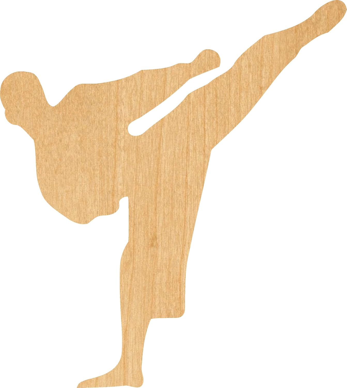 Karate Man Laser Cut Out Wood Shape Craft Supply 2" Handmade Products