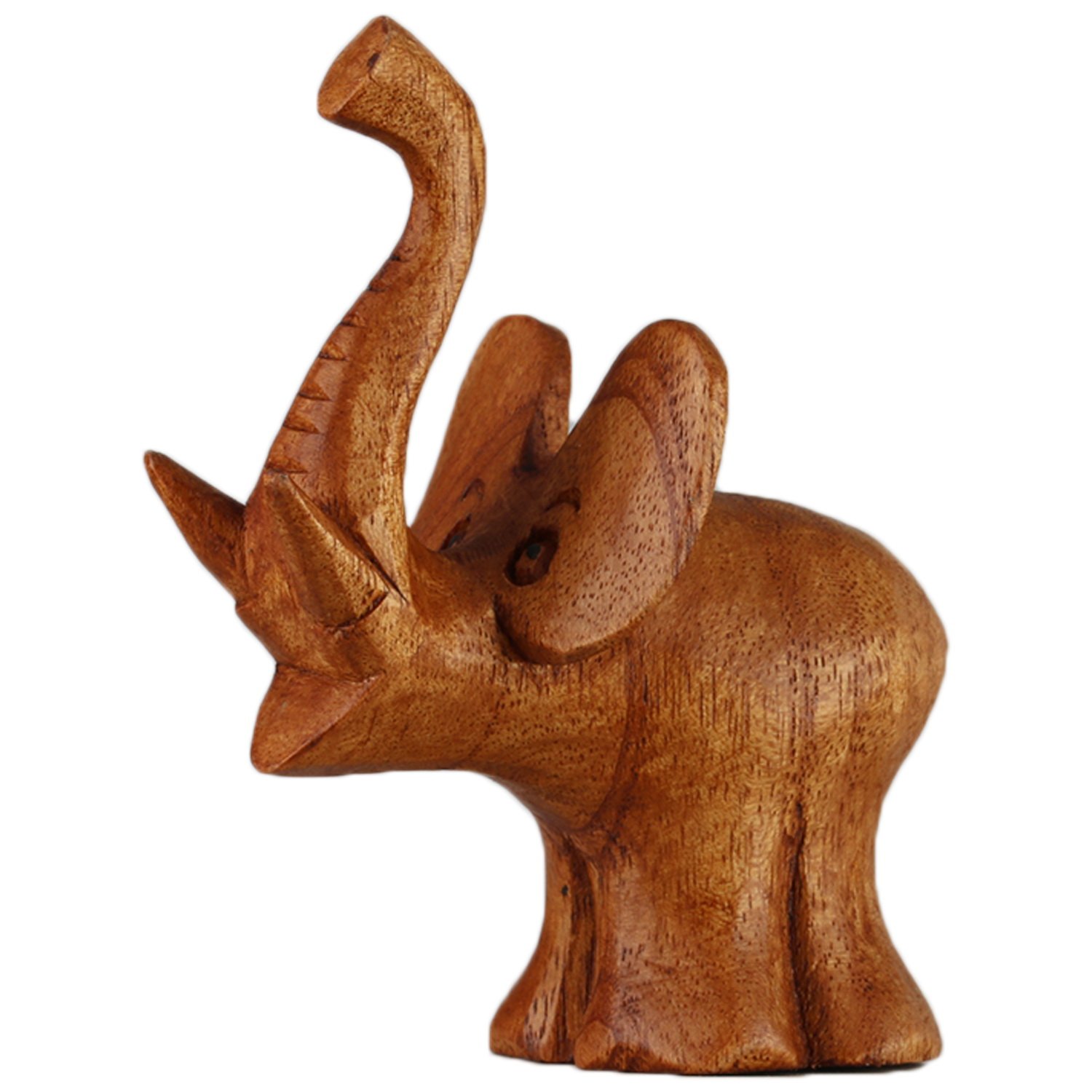 ART-CRAFT Holz-Elefant Schnitzerei aus Suar Holz 10cm