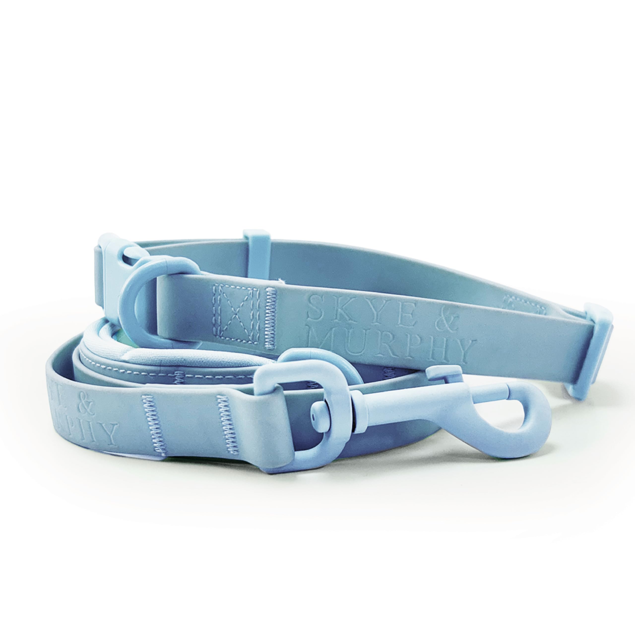 HugglePets Skye & Murphy Snappy - Set guinzaglio e collare Snappy per cani, resistente alle intemperie, facile da pulire, con collari, blu oceano, taglia L, 40-45 cm, set collare e guinzaglio