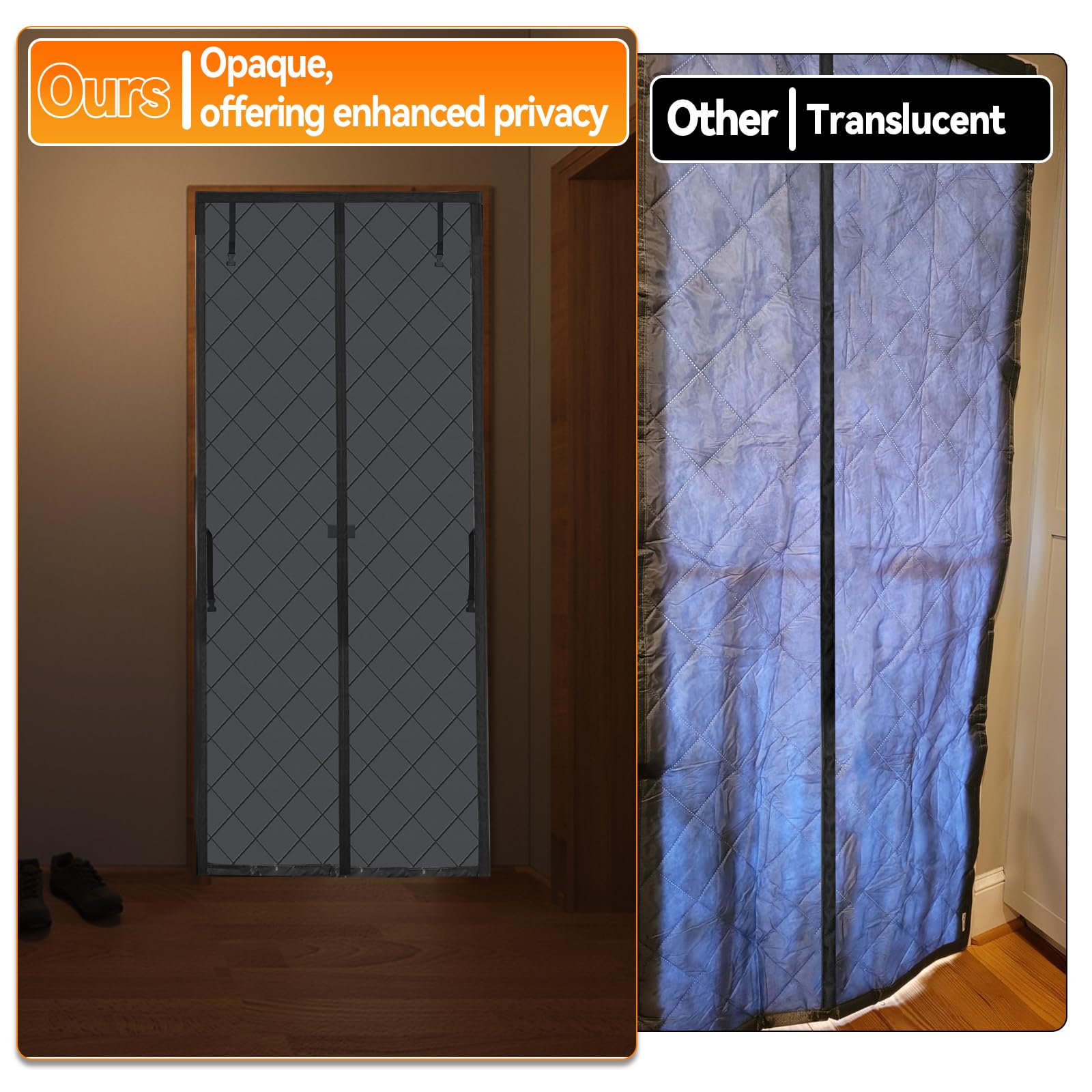 Tenda termica per porta, isolamento magnetico, in tessuto Oxford 210D, con fibbia, ispessita, antivento, impermeabile, per proteggere dal vento e il riscaldamento (100 x 220 cm)