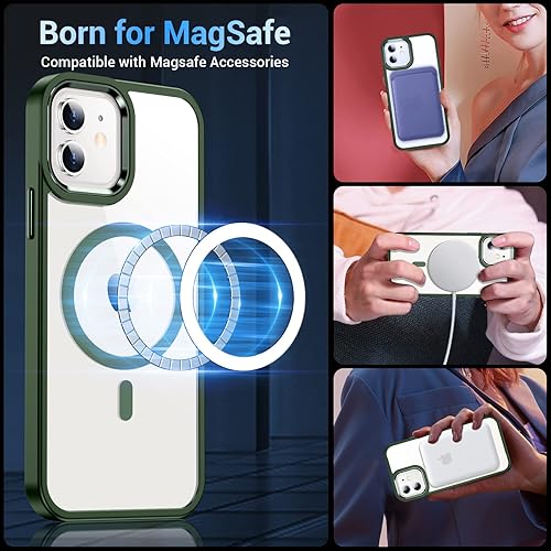 Miniatura 4 de Temdan Funda magnética para iPhone 12 y iPhone 12 Pro transparente, [compatible con Magsafe de 12 pies a prueba de golpes] [2 protectores de