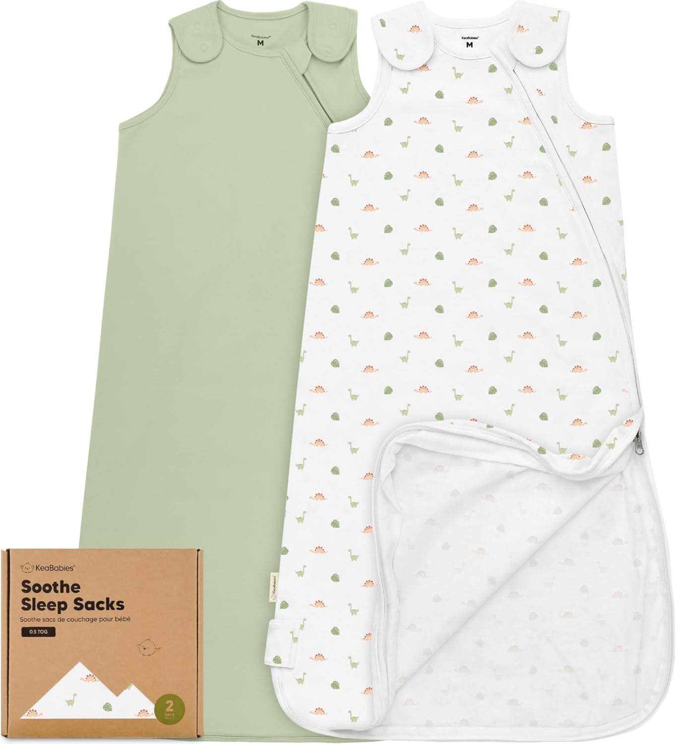 2Pack Organic Sleep Sacks, 100 Cotton Baby Sleeping Sack, Wearable