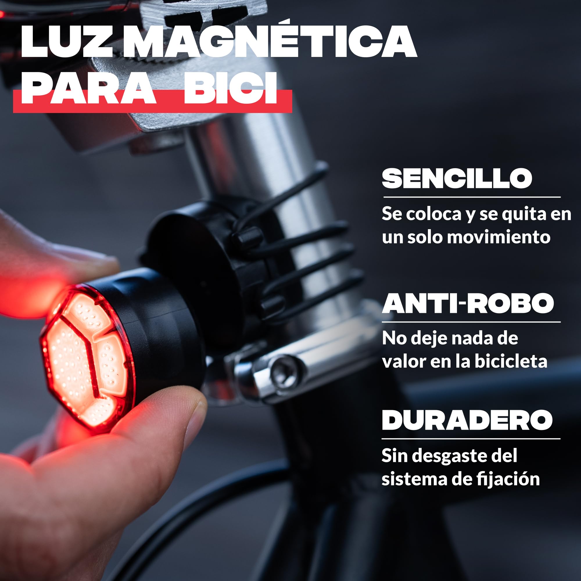 SHAPEHEART Light_Mini_Red Luz de Bicicleta Adulto Unisex, Negro, Sencillo