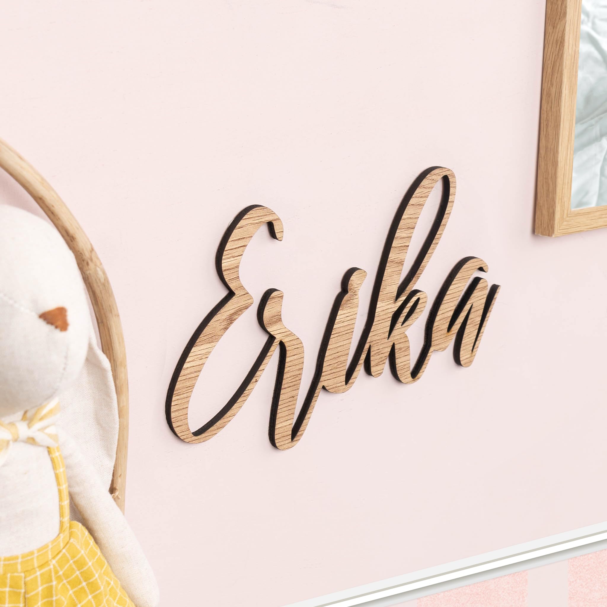 Wanapix | Prénoms en Bois Personnalisés | Déco Chambre/Maison | Cadeau Mariage/Baptême | Chêne | 30 cm
