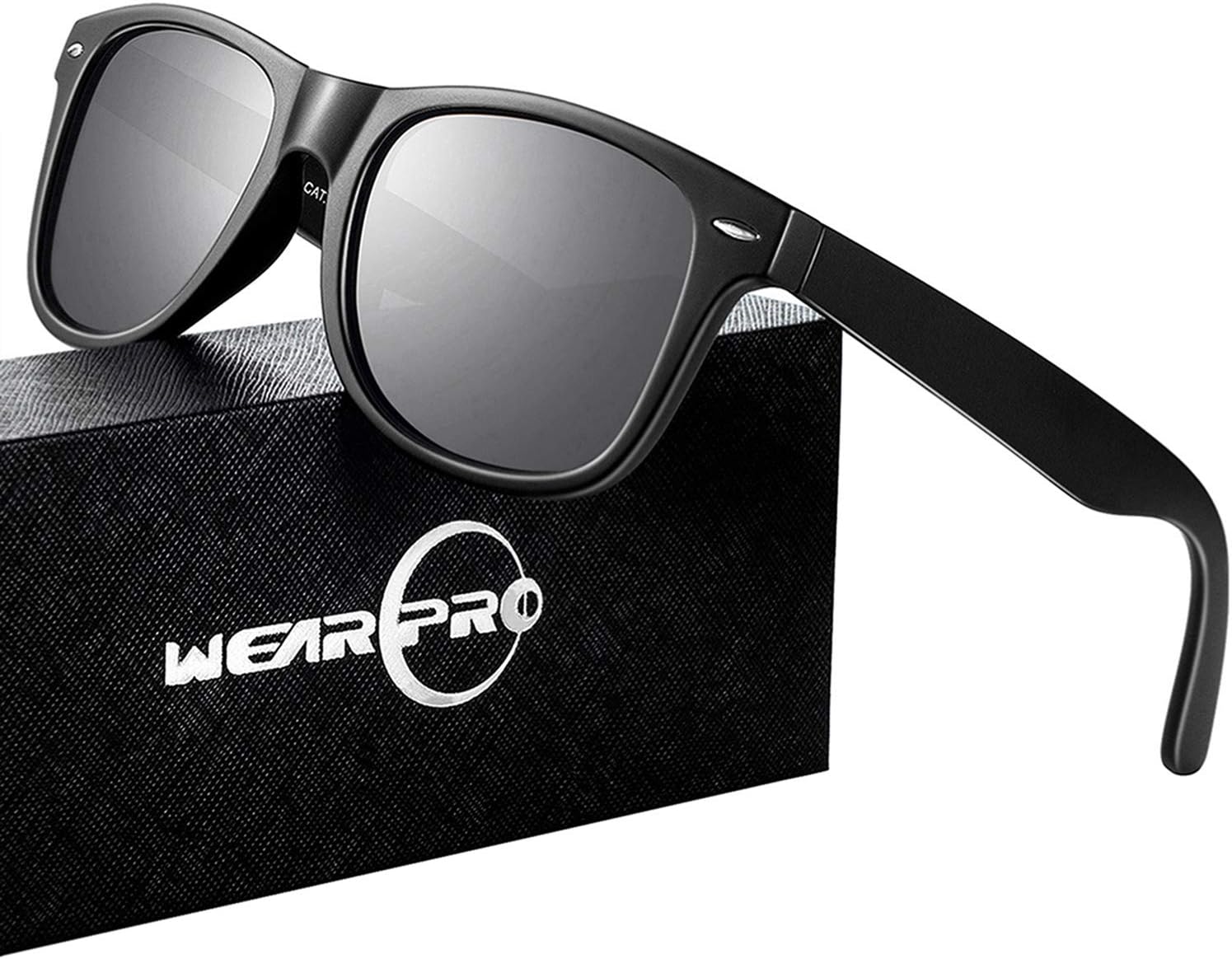 Sunglasses for Men Vintage Polarized Sun Glasses Fashion Shades WP1001 (Silver)
