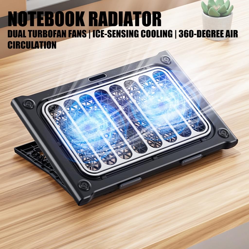 Almohadilla de refrigeración plegable con altura ajustable para portátiles de 13 a 17 pulgadas