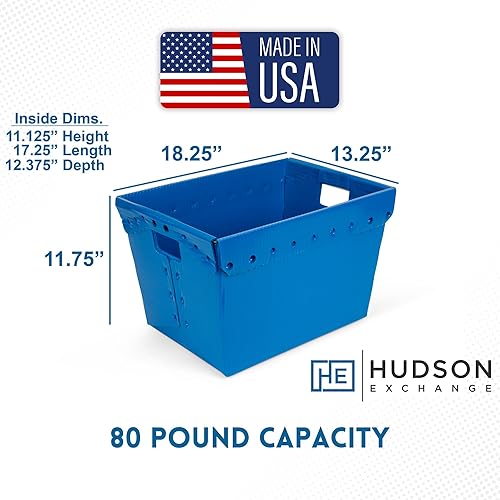 Miniatura 2 de Hudson Exchange 18.25 x 13.25 x 11.75 (1 unidad) Contenedor de almacenamiento corrugado con manejo de la era espacial, amarillo