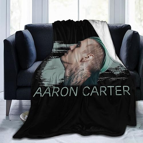 Aaron Carter - Manta de franela de forro polar ligero para sofá, cama, sala de estar para todas las estaciones, súper acogedora 80 x 60 pulgadas