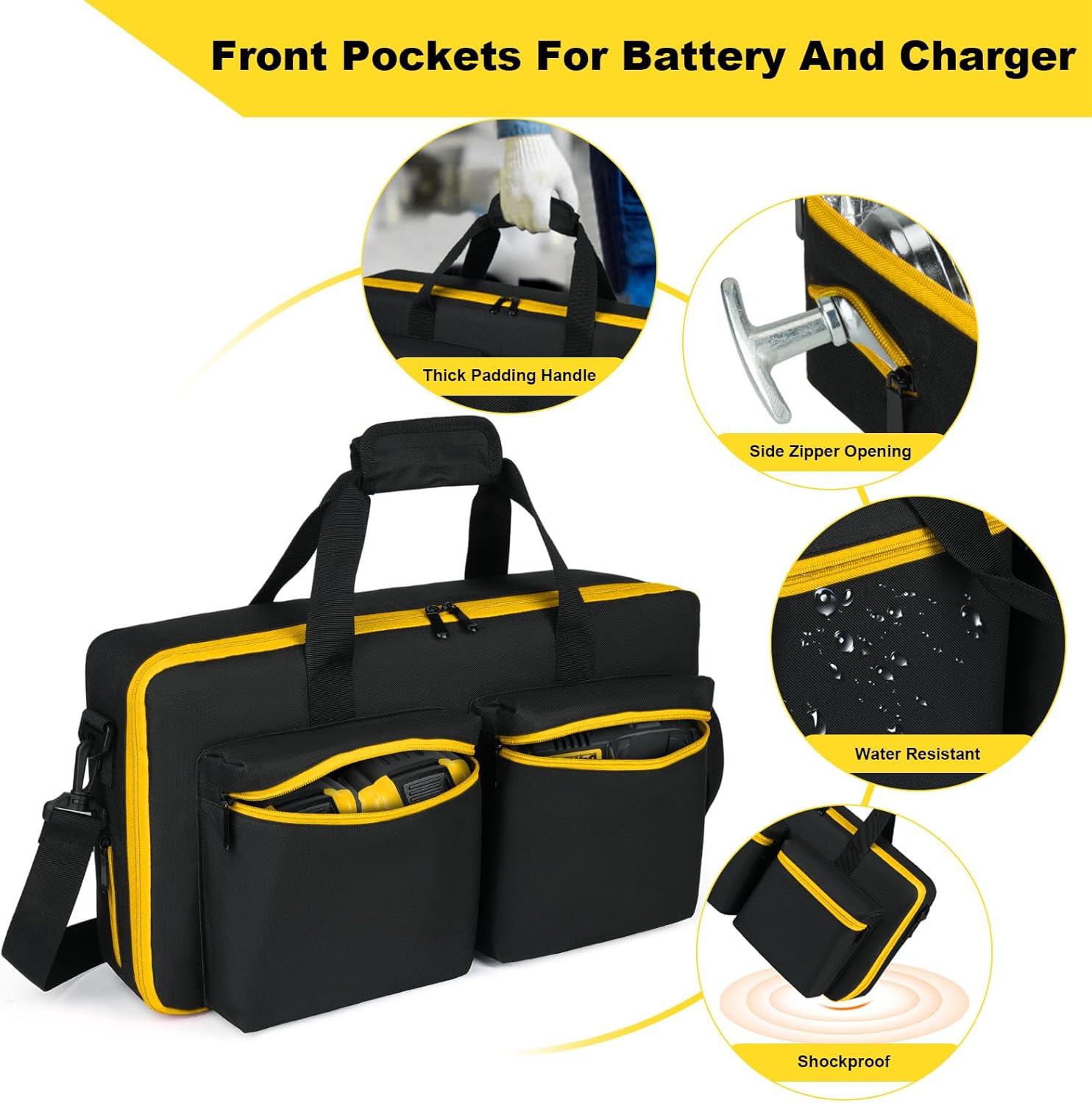 Grease Gun Case Compatible with Dewalt Grease Gun 20v DCGG571B/Milwaukee Grease Gun M18 2646-20/M12 2446-20, Carrying Case Compatible with Dewalt Grease Gun, Battery & Charger​, Bag Only