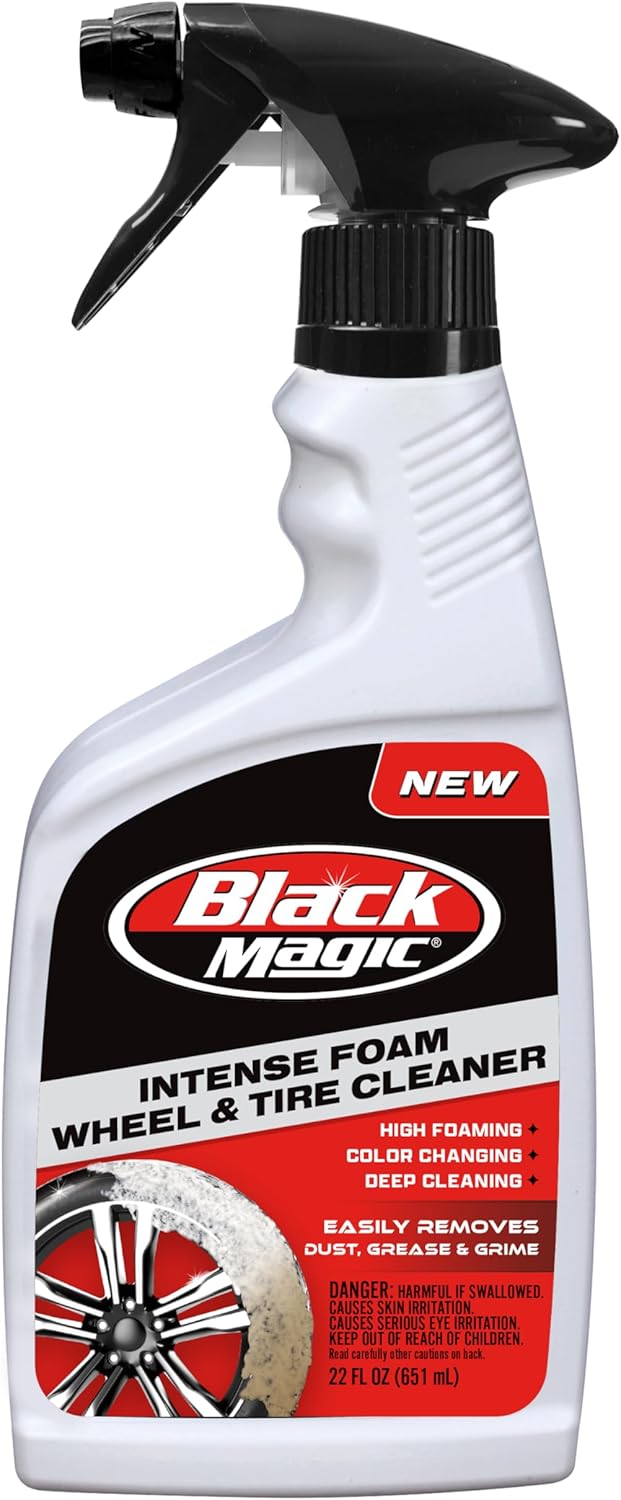 Black Magic 120228 Intense Foam Wheel & Renkaiden puhdistusaine, vaahtoava kaava syväpuhdistukseen, poistaa lian, lian ja jarrupölyn – turvallinen kaikissa pyörissä, 22 fl oz