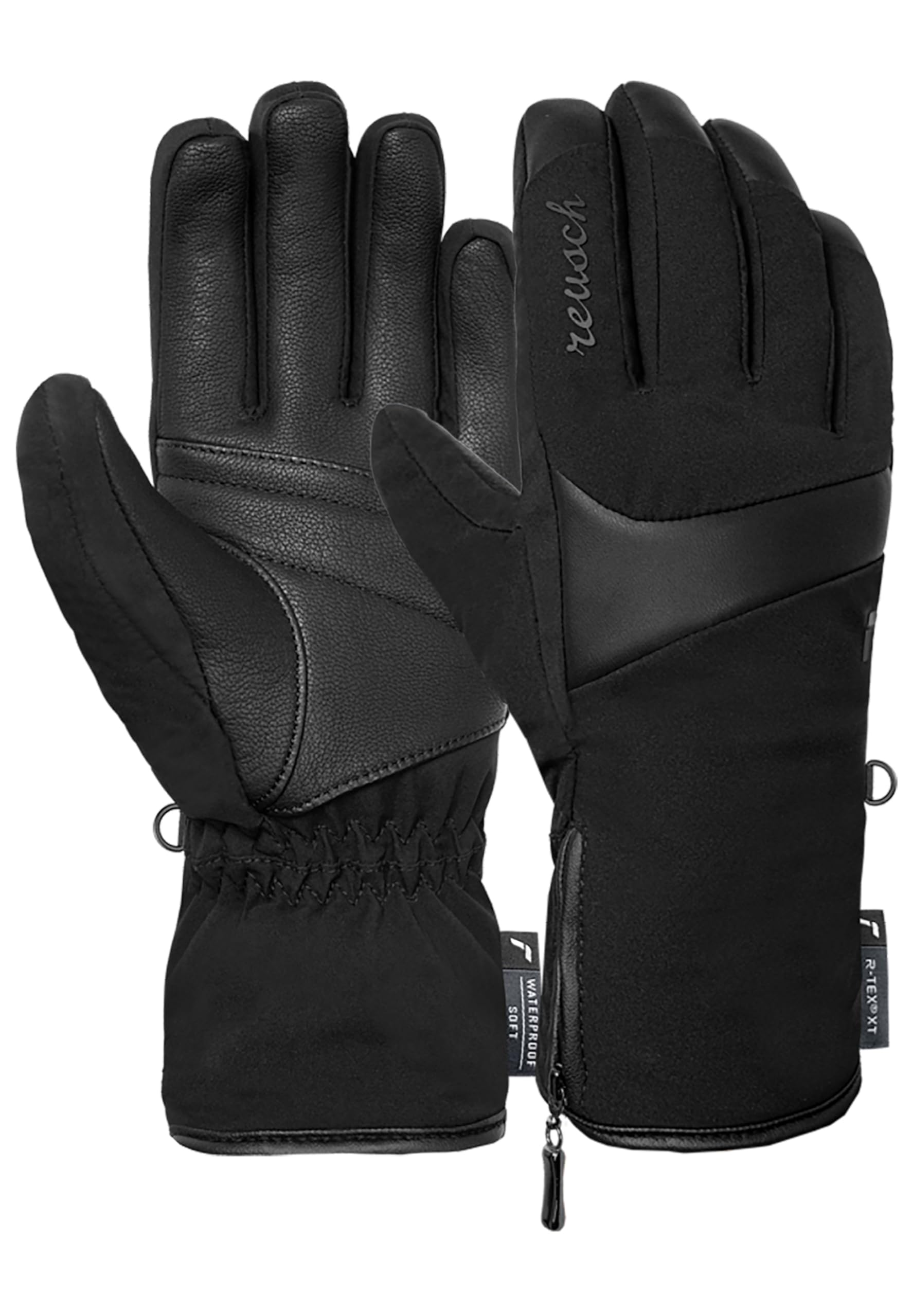 Reusch Madison Damen Skihandschuhe R-TEX XT – wasserdicht, Winddicht, atmungsaktiv, extra warm & langlebig – mit Ziegenleder-Innenhand & Reißverschluss – Winterhandschuhe
