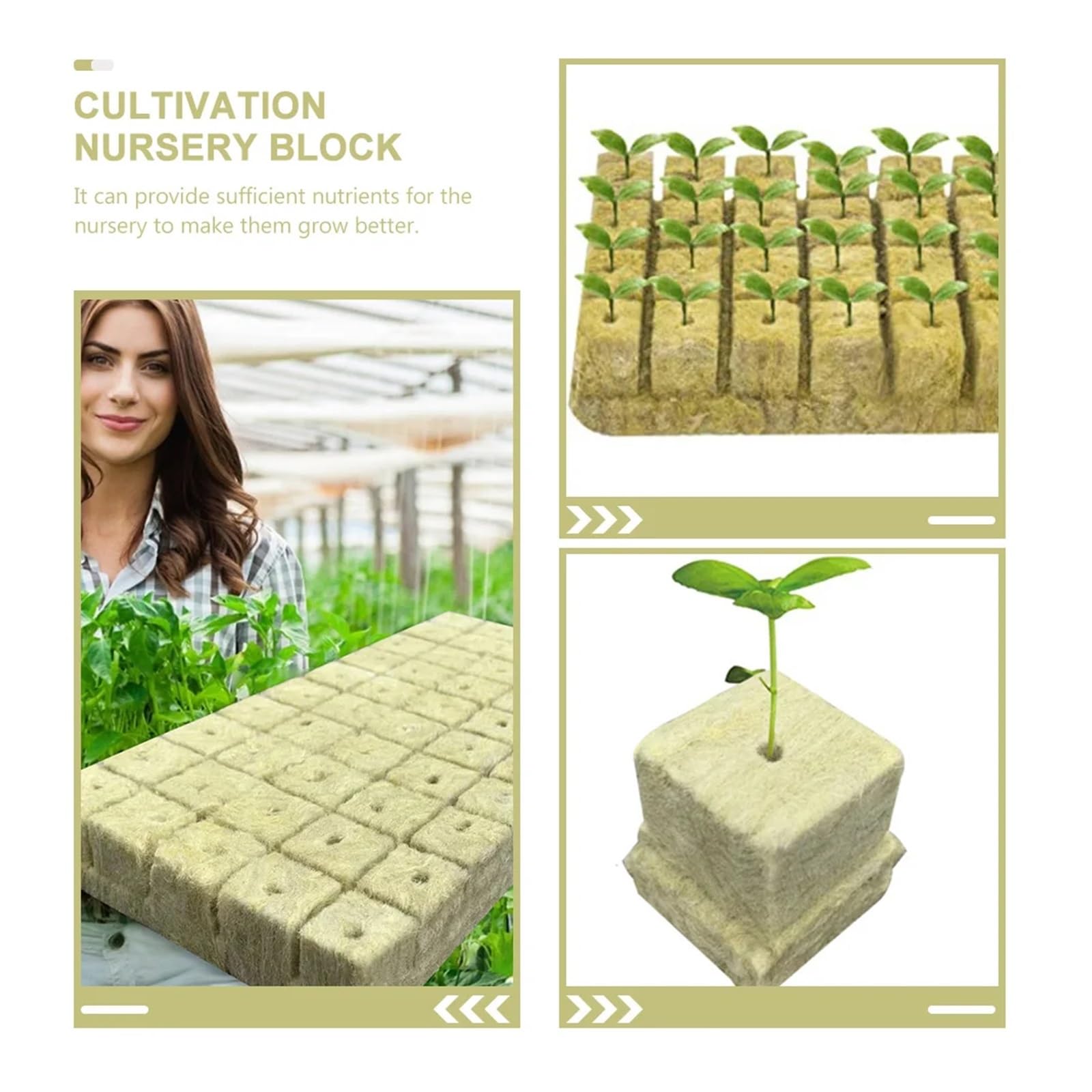 Kostki do uprawy roślin z wełny， 100 sztuk Grow Cube Stone Wool Starters Stonewool Starter Cubes Bloki odżywcze(4x2.5cm)