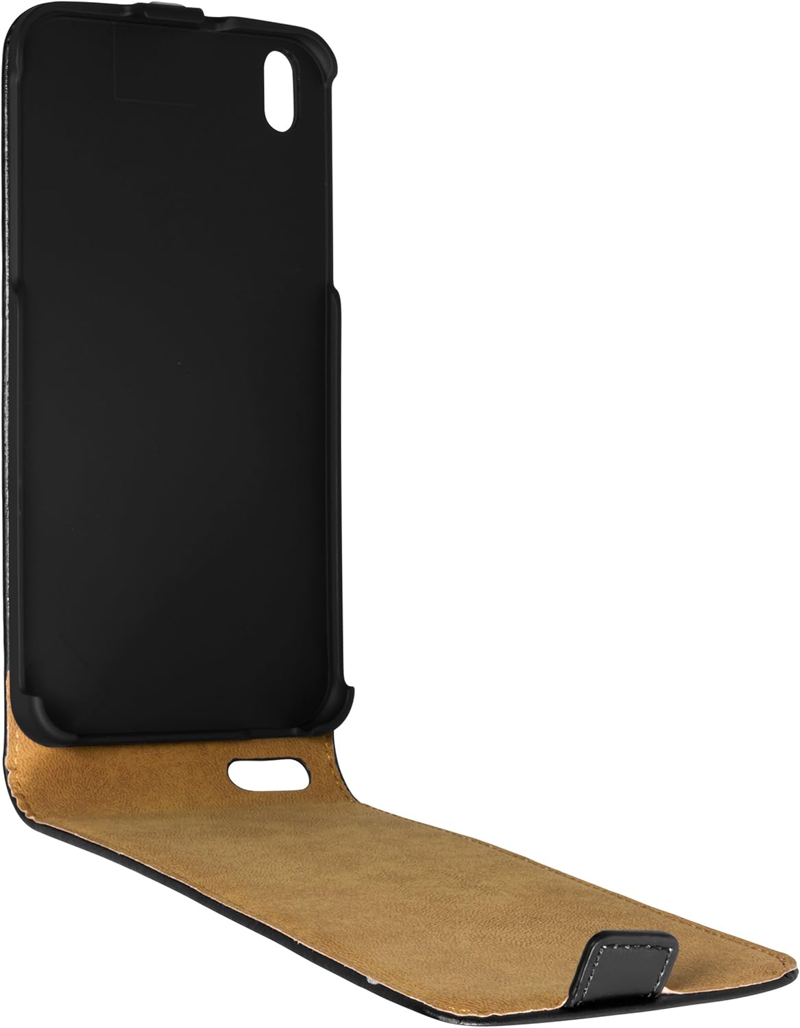 mumbi Premium Flip Case Real Leather Compatible with HTC Desire 816 / 816G Black