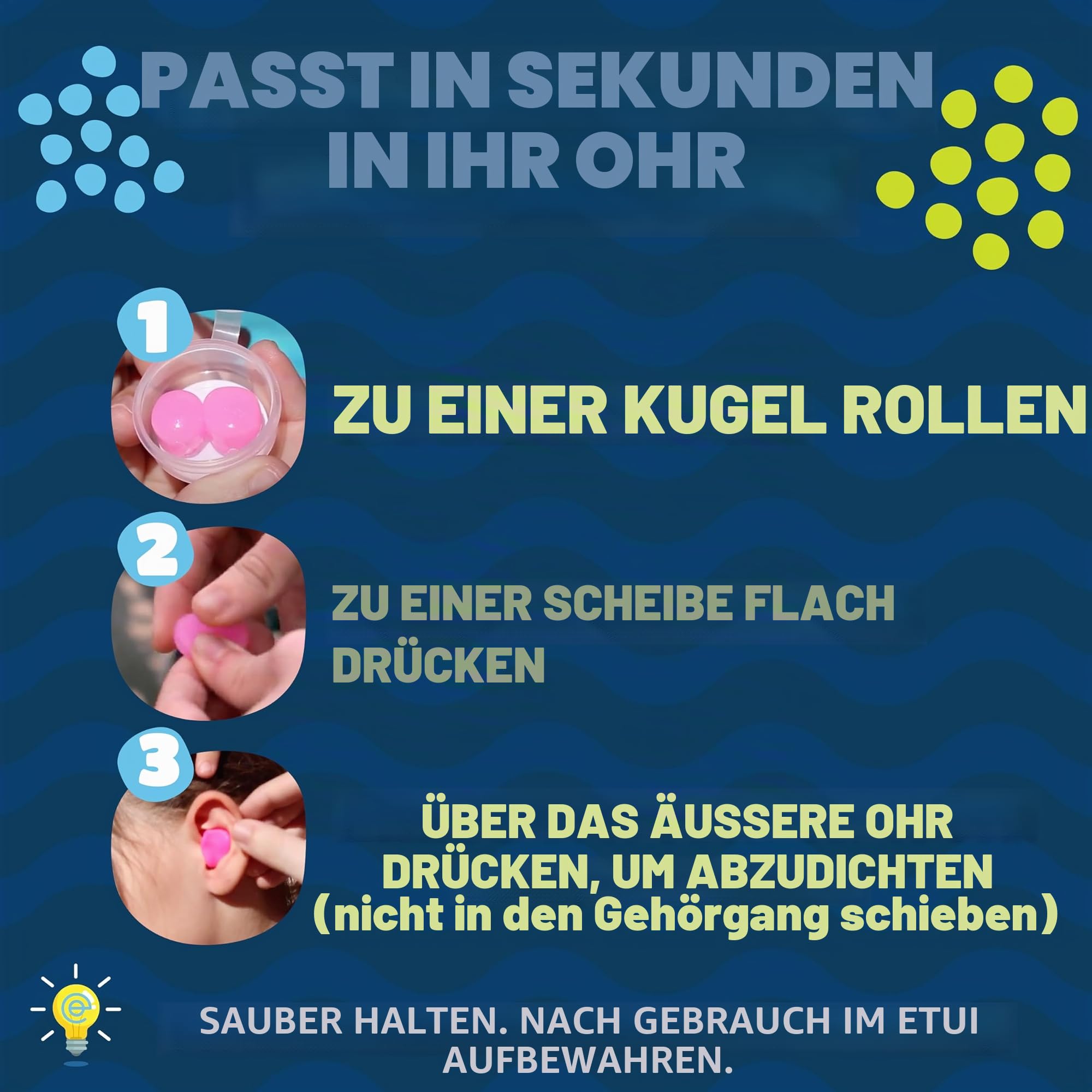 Putty Buddies Ursprüngliche schwimmende Ohrstöpsel (3 Paare)