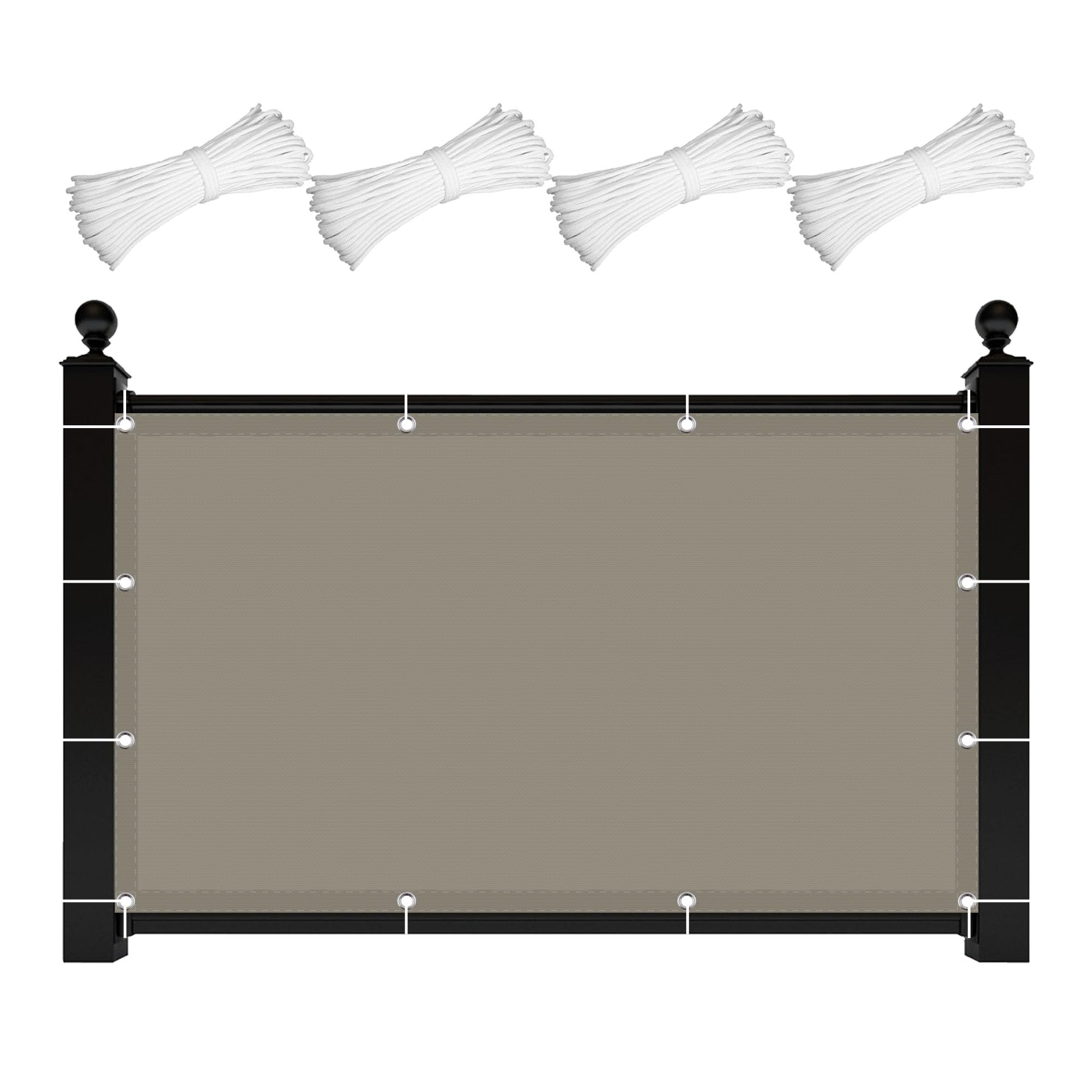 Filet dombrage résistant aux UV 2.3x3.8m imperméable avec corde de fixation pour patio et extérieur