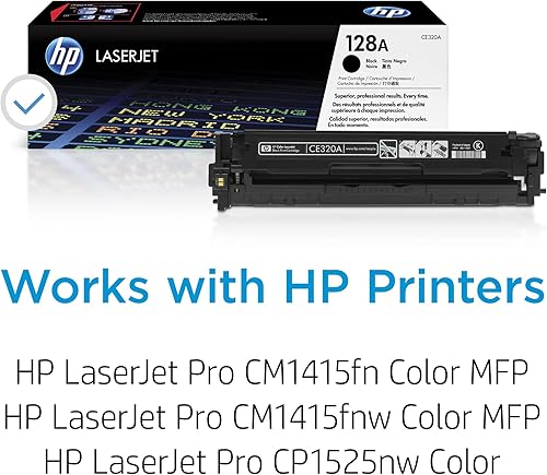 Miniatura 2 de HP Cartucho de tóner negro 128A | Funciona con HP LaserJet Pro CM1415 Color, CP1525 Color Series | CE320A