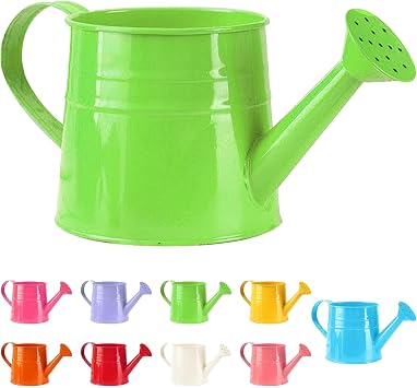 Tinplate Watering Kettle, 1L Metal Garden Watering Can, Vintage Sprinkling Can for Flowers, Indoor & Outdoor Plants, Lawn & Garden Irrigation Tool Green