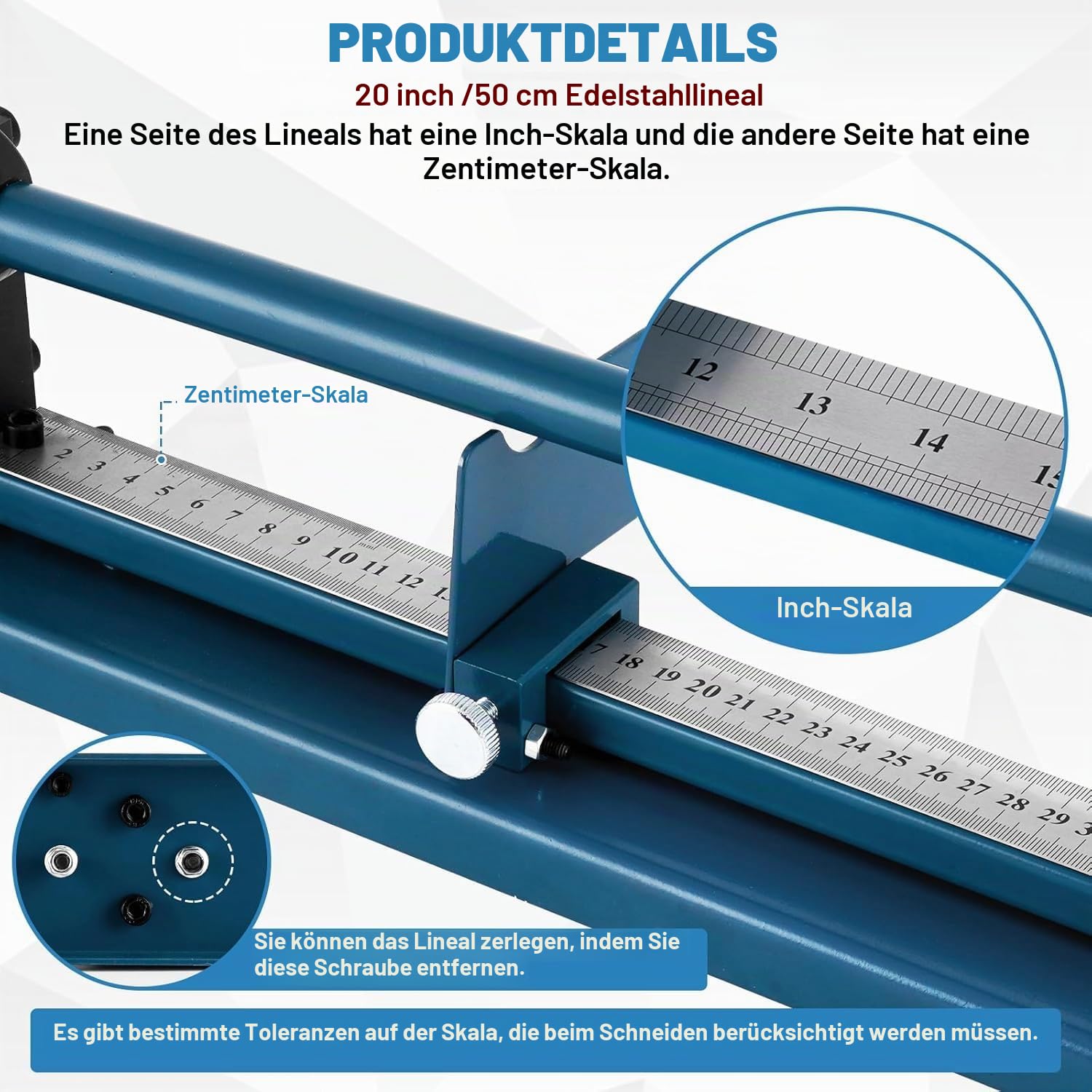 MXBAOHENG DIN Schienenschneider Din Rail Cutter Doppelloch-Schienen-Schneidemaschine mit Lineal zum Schneiden von Stahl/Aluminium Rai (Blau)