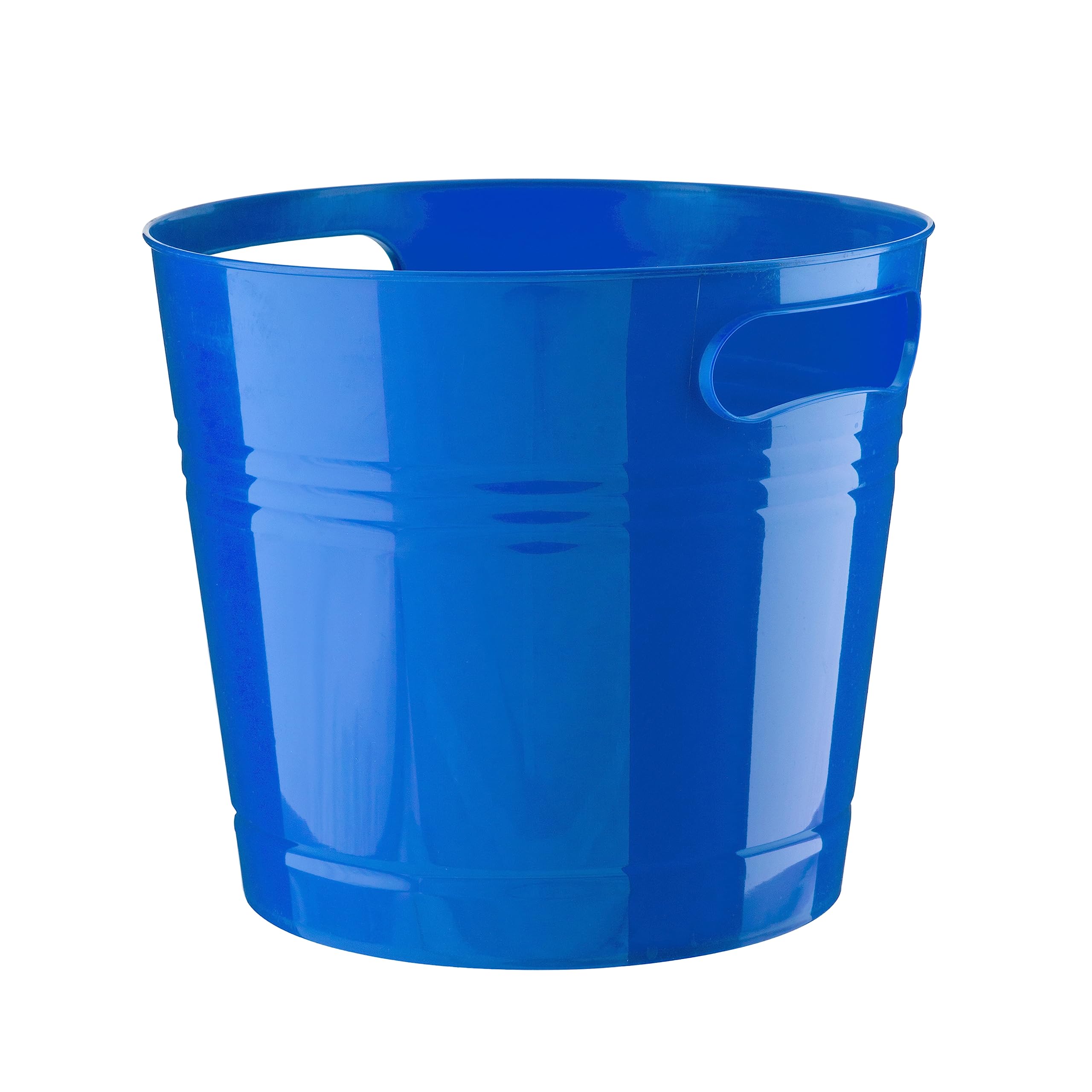 HOMESHOPA Handy Plastic Bin, Round Flexible Storage Container Bucket, Lightweight Portable Multipurpose Paper Trash Bin, Ice Bucket, Laundry Basket, Flexi Tub for Home Office Kitchen Household (Blue)
