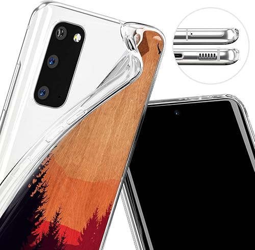 Miniatura 9 de Cavka Funda para teléfono compatible con Samsung Galaxy A73 A72 5G A71 A70 A52 A42 A32 A20s A11 A02 Luna Llena Transparente Naturaleza Celular