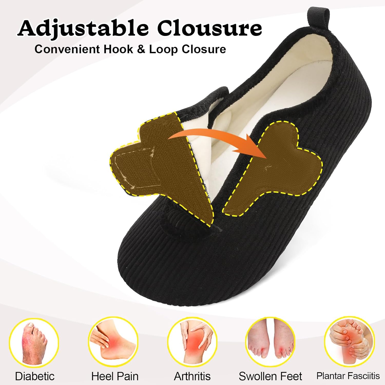 LeIsfIt Slippers for Women Men Soft House Slippers Wide Barefoot House Shoes Non-slip Slip on Slipper Shoes Comfy Adjustable for Home Bedroom Travel Yoga - Image 6