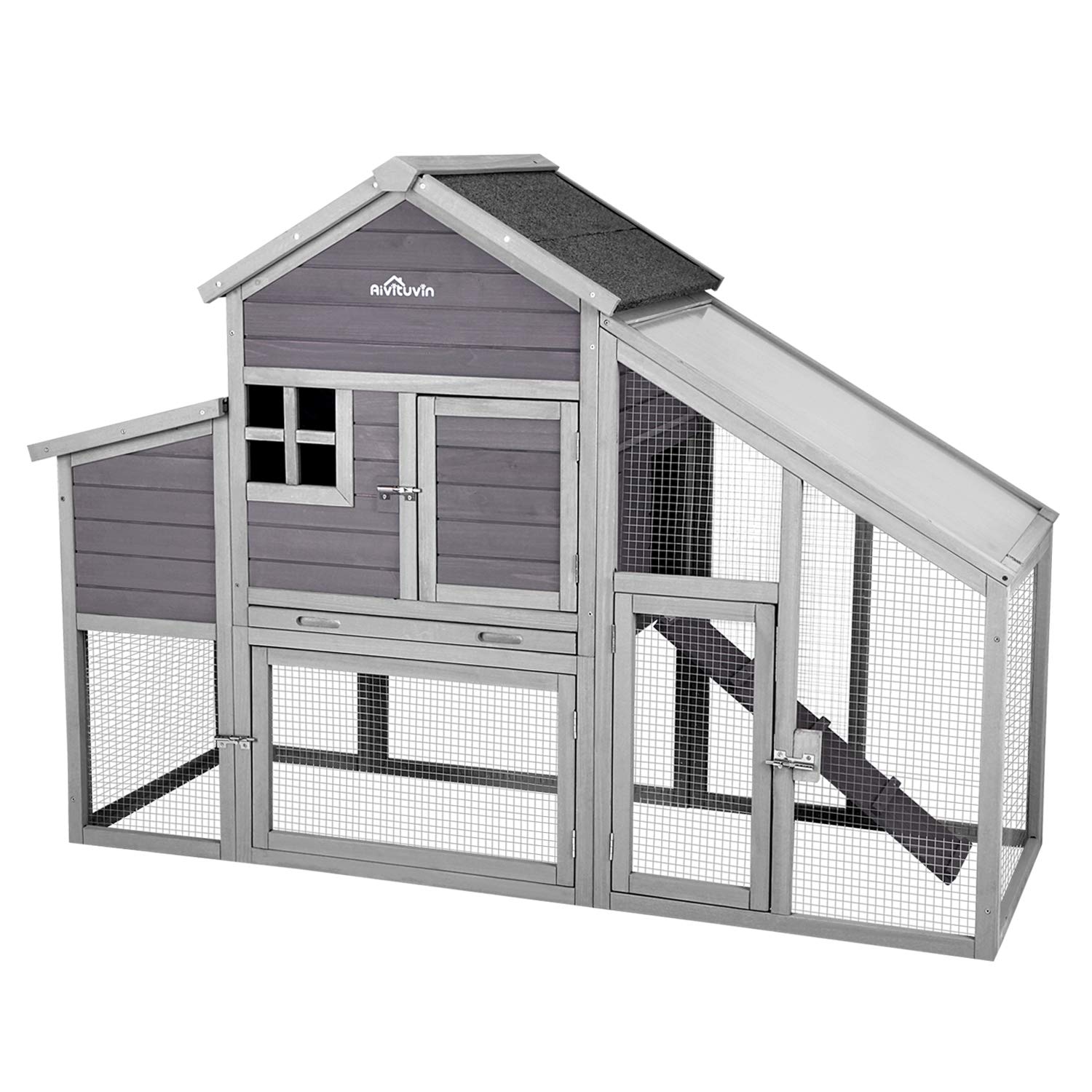 Aivituvin Chicken Coop with Run Hen House with Large Nesting Box 65